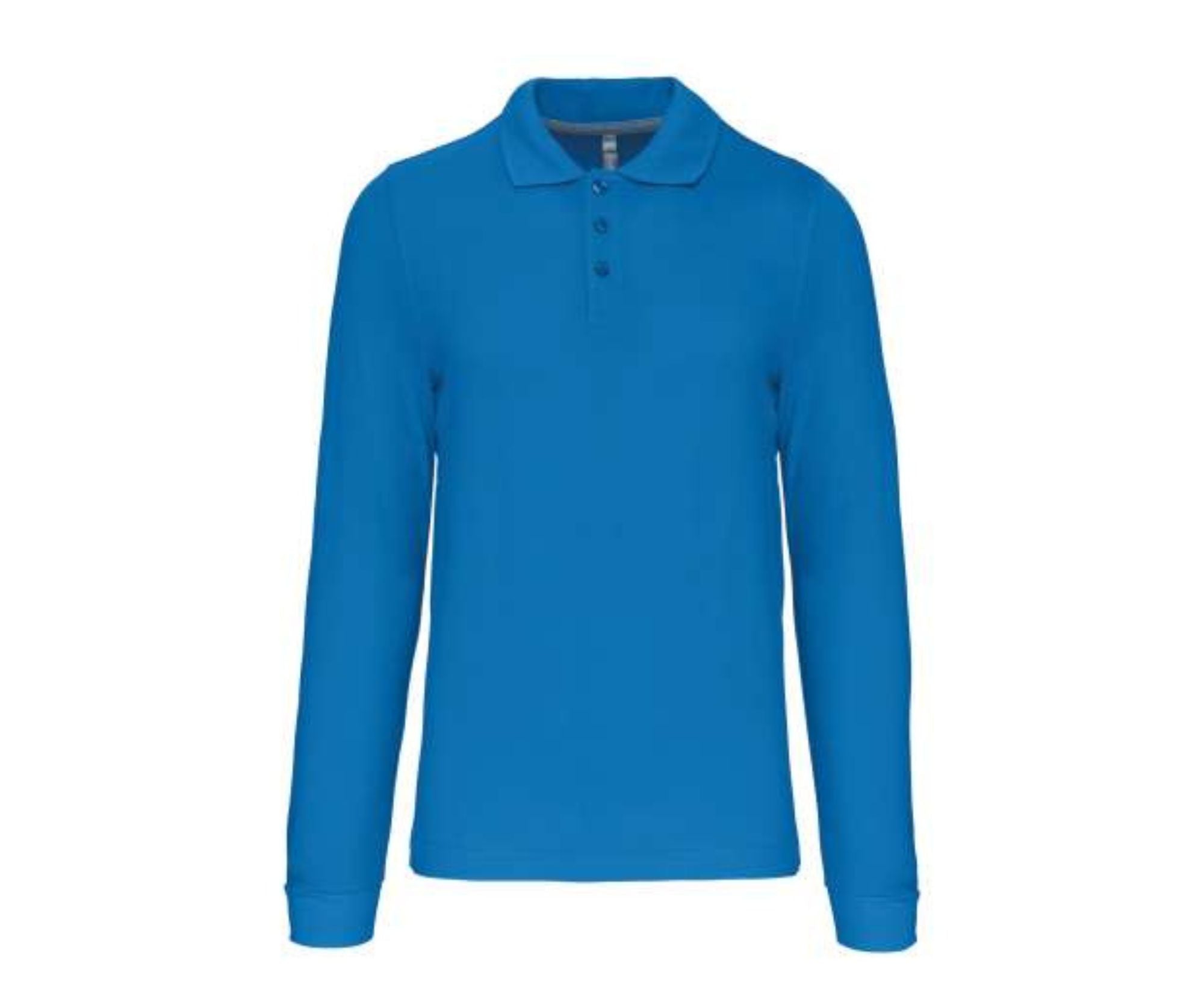 KA243 | Men's Long Sleeved Polo Shirt Tropical Blue