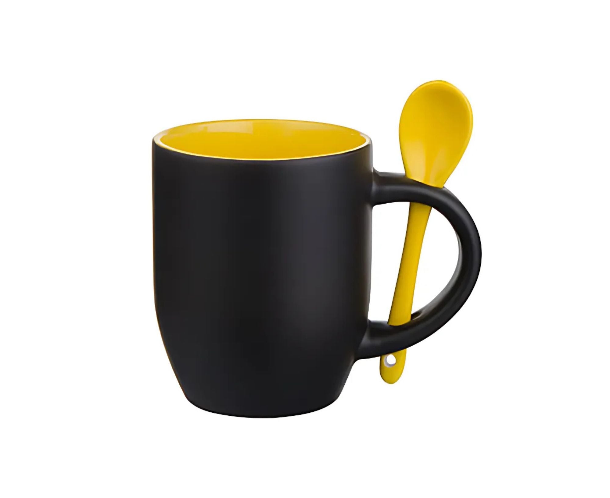 CIS | Color Changing Inner Colored with Spoon Mug - 330 ml Yellow
