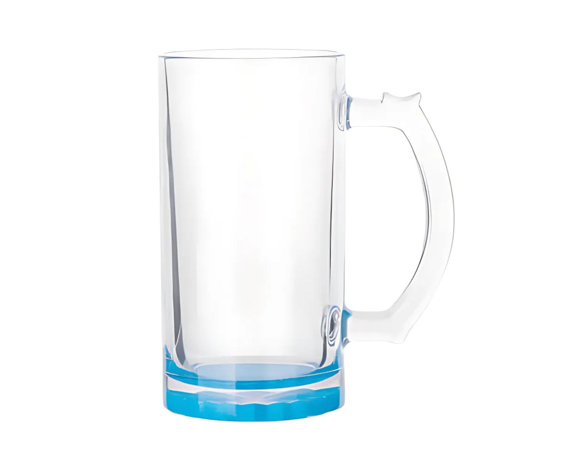 STGBCBM470 | Glass Bottom Colored Beer Mug - 470 ml Light Blue