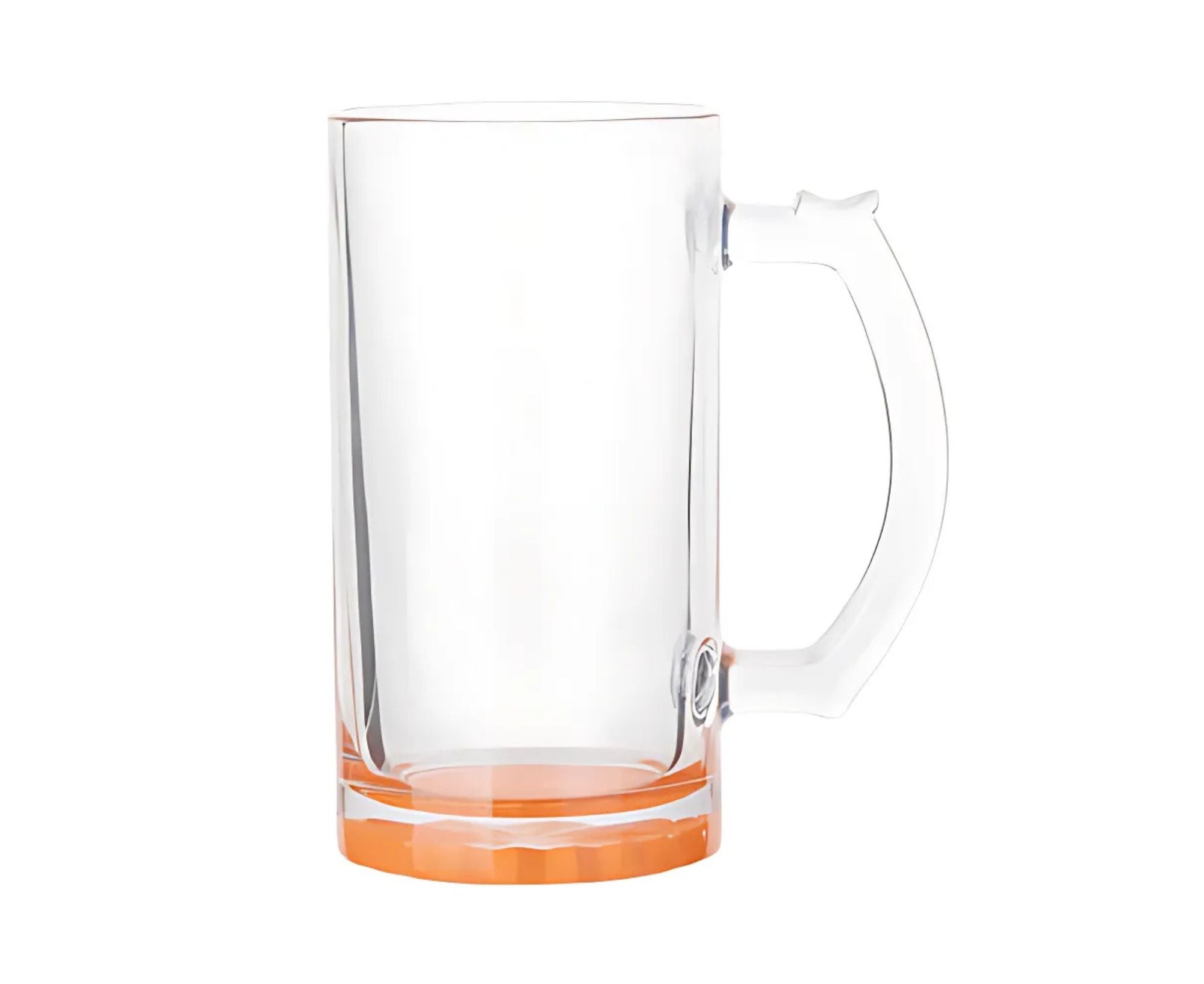 STGBCBM470 | Glass Bottom Colored Beer Mug - 470 ml Orange