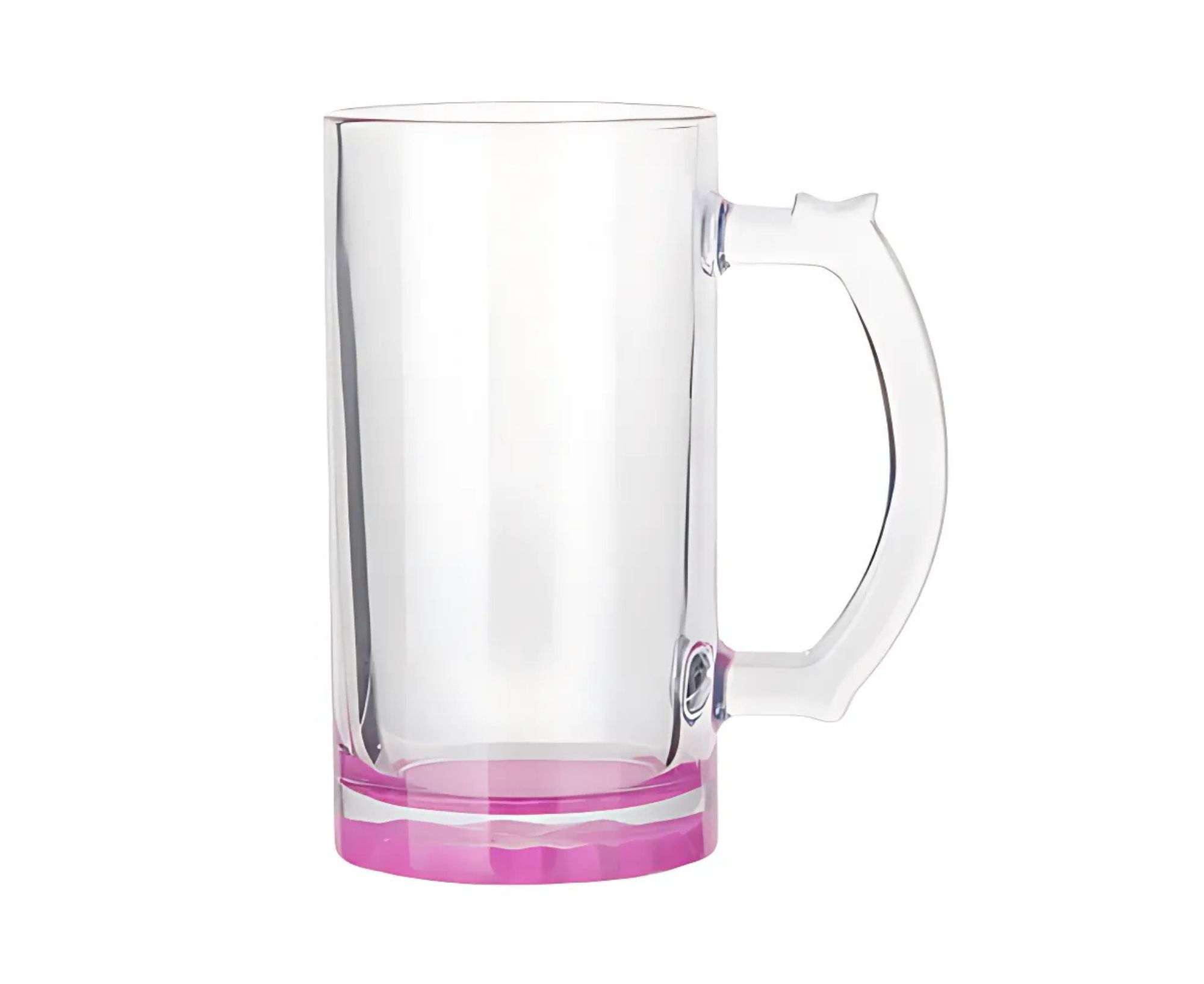 STGBCBM470 | Glass Bottom Colored Beer Mug - 470 ml Pink