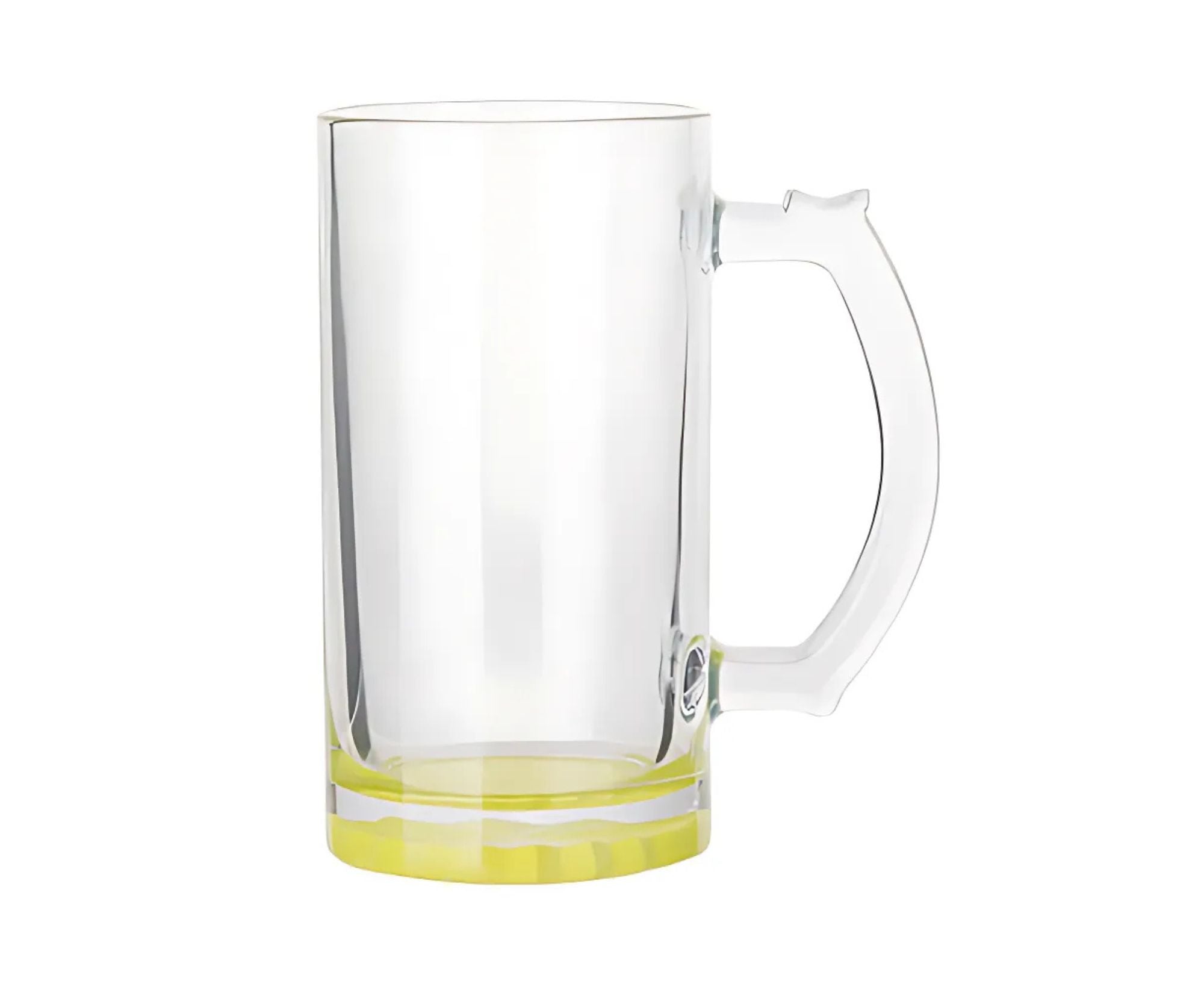STGBCBM470 | Glass Bottom Colored Beer Mug - 470 ml Yellow