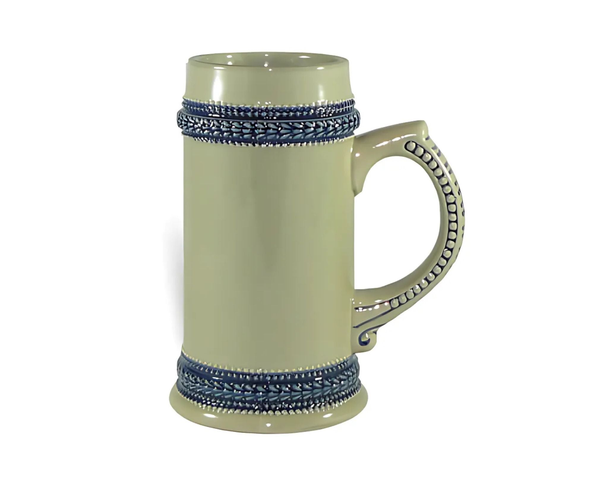 STGBMB600 | Gray Beer Mug With Blue Border - 660 ml Gray
