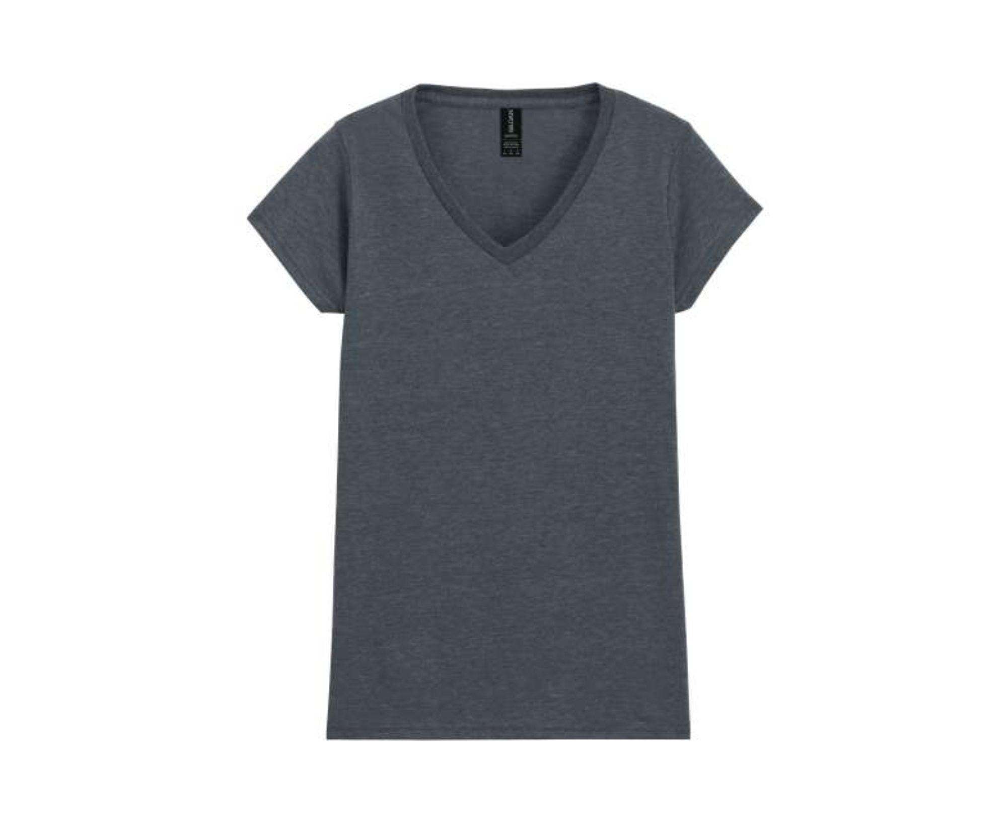 GIL64V00 | Softatyle® Ladies' V-Neck T-Shirt Dark Heather