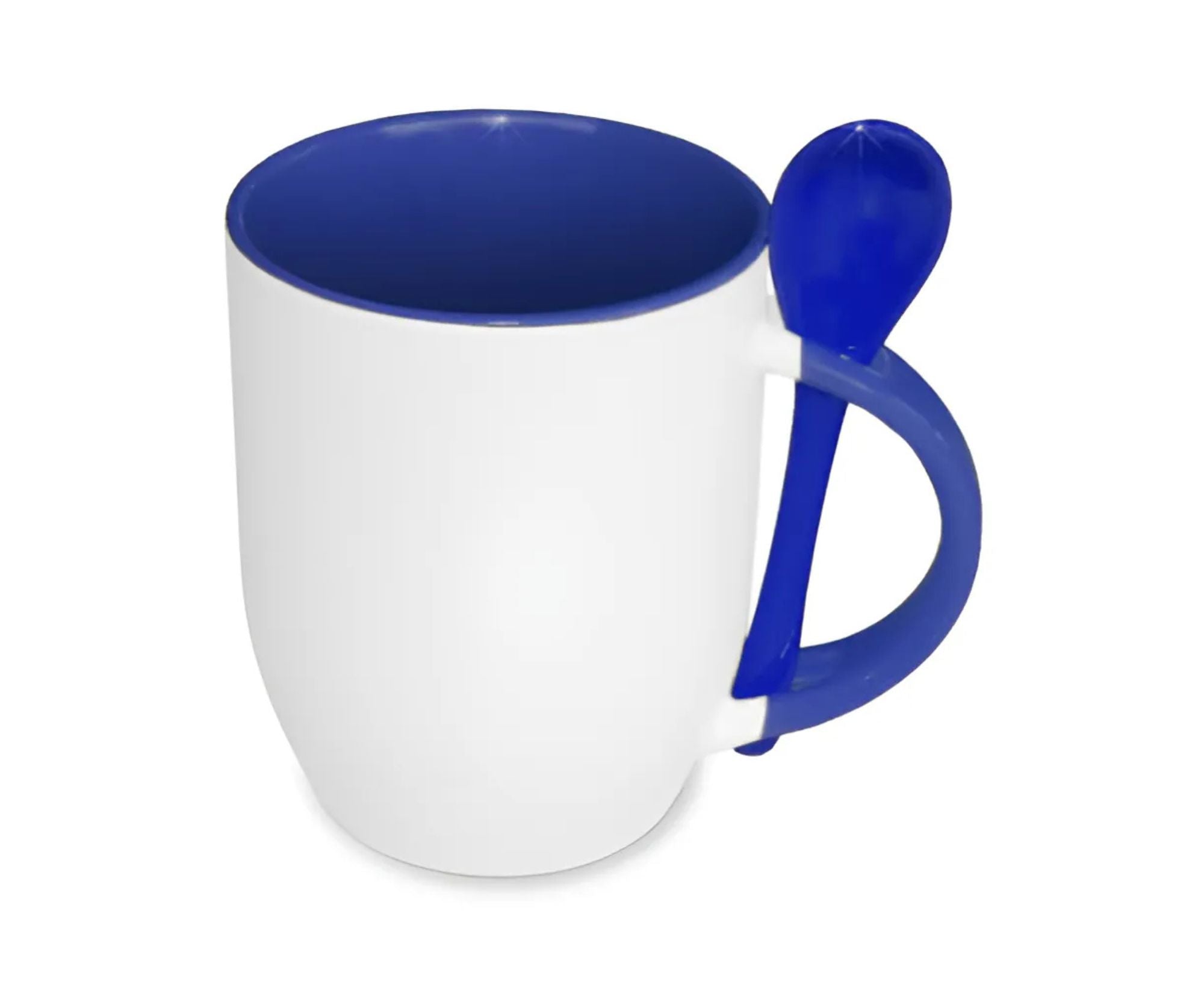 STHICMWS300 | Handle and Inner Colored Mug with Spoon- 330 ml Blue