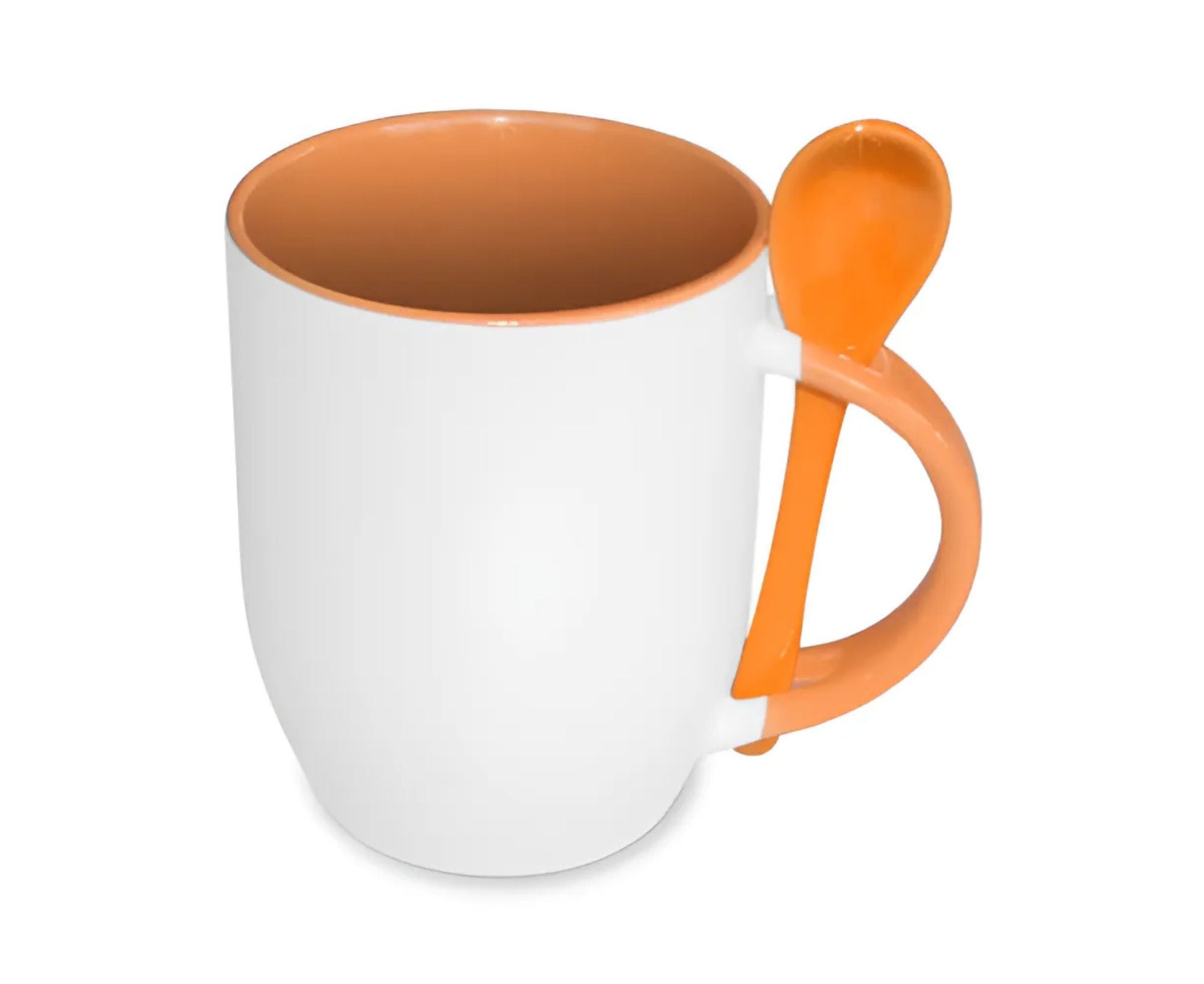 STHICMWS300 | Handle and Inner Colored Mug with Spoon- 330 ml Orange
