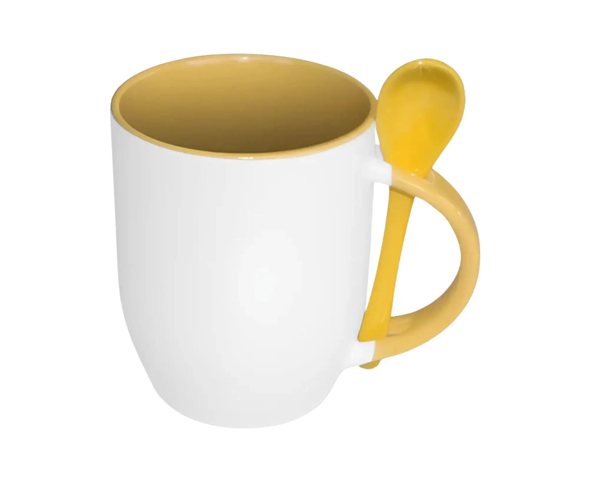 STHICMWS300 | Handle and Inner Colored Mug with Spoon- 330 ml Yellow