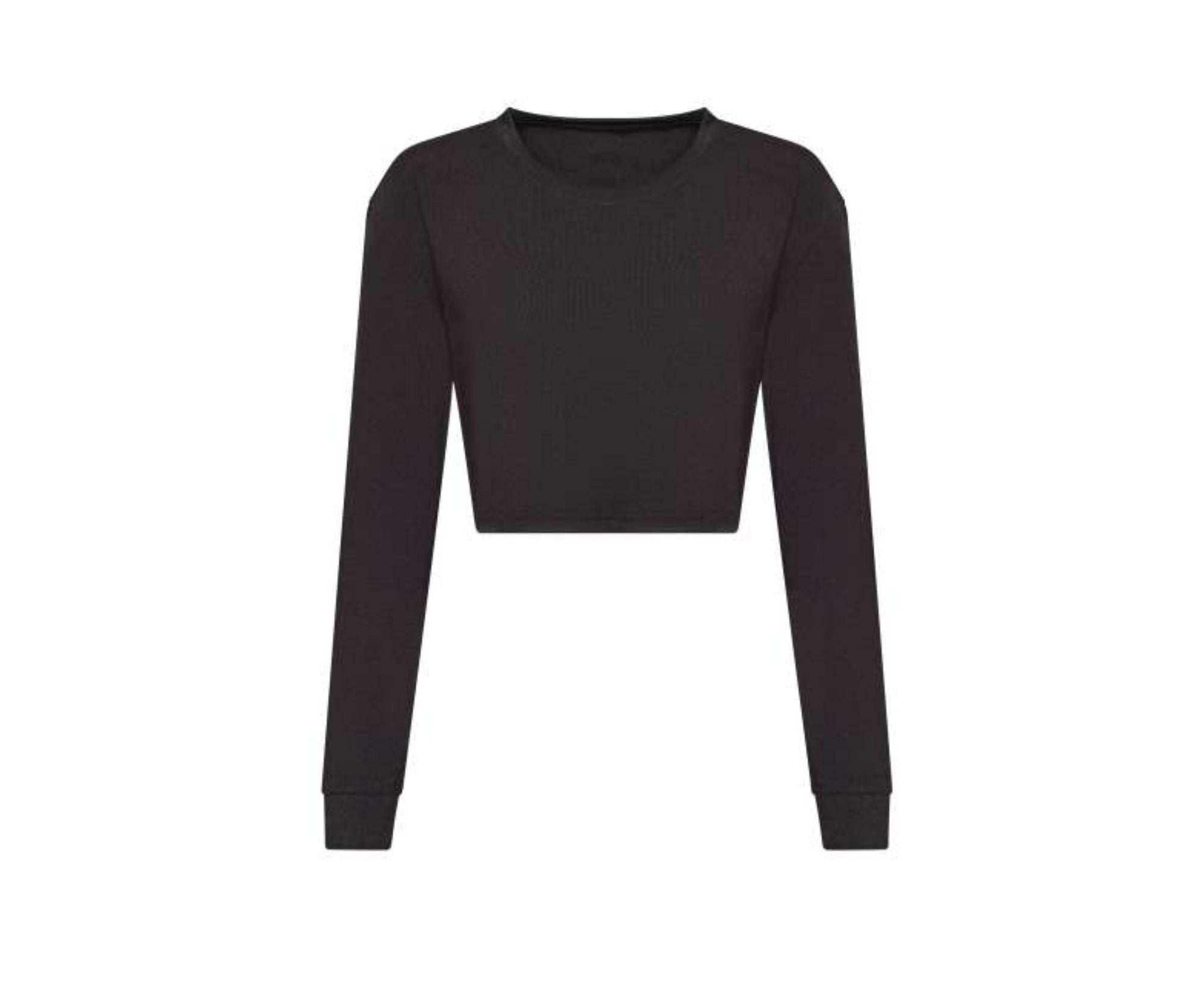 JT016 | Women's Long Sleeve Cropped T-Shirt Heather Black