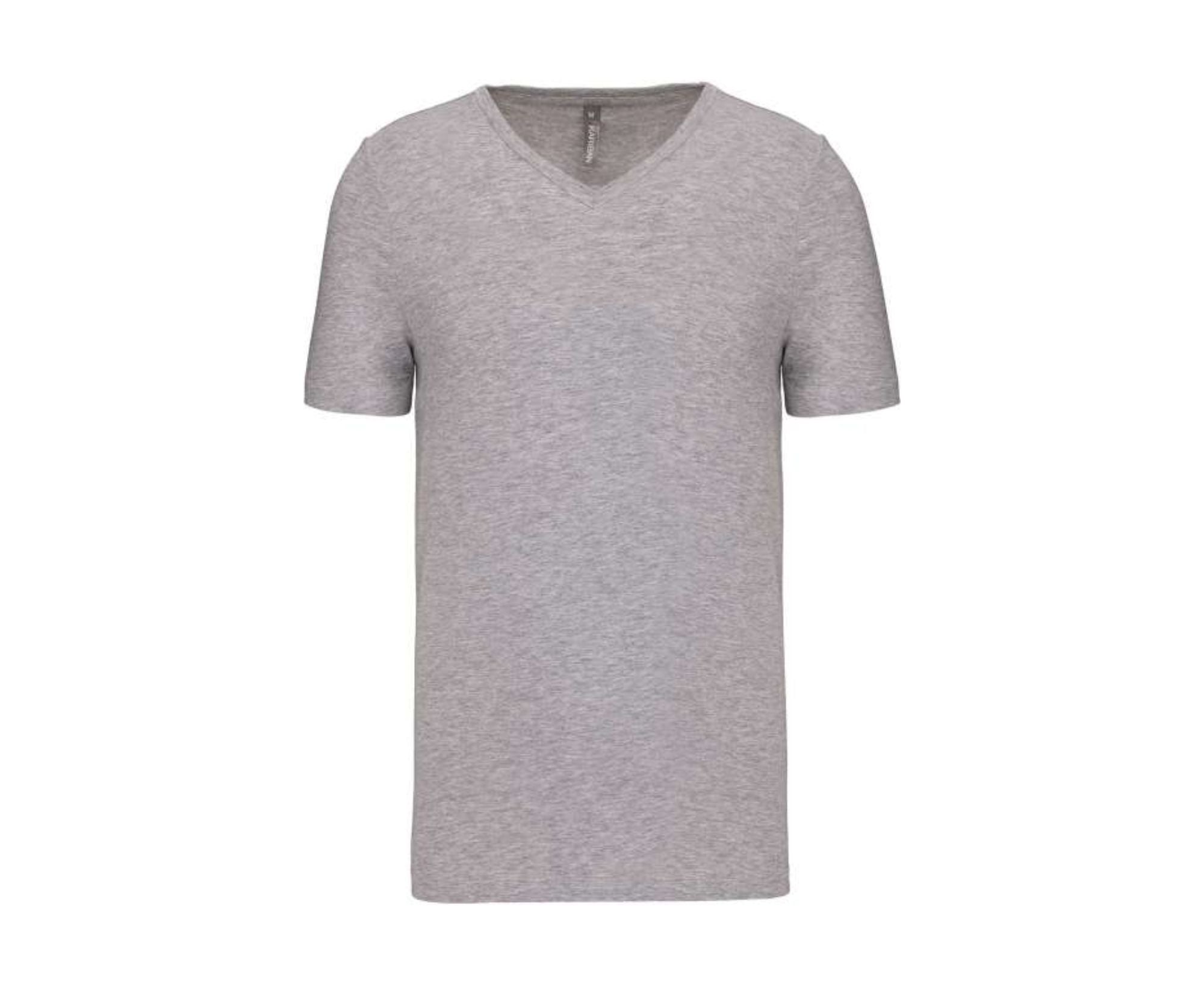 KA3014 | Men's Short-Sleeved V-Neck T-Shirt Light Grey Heather