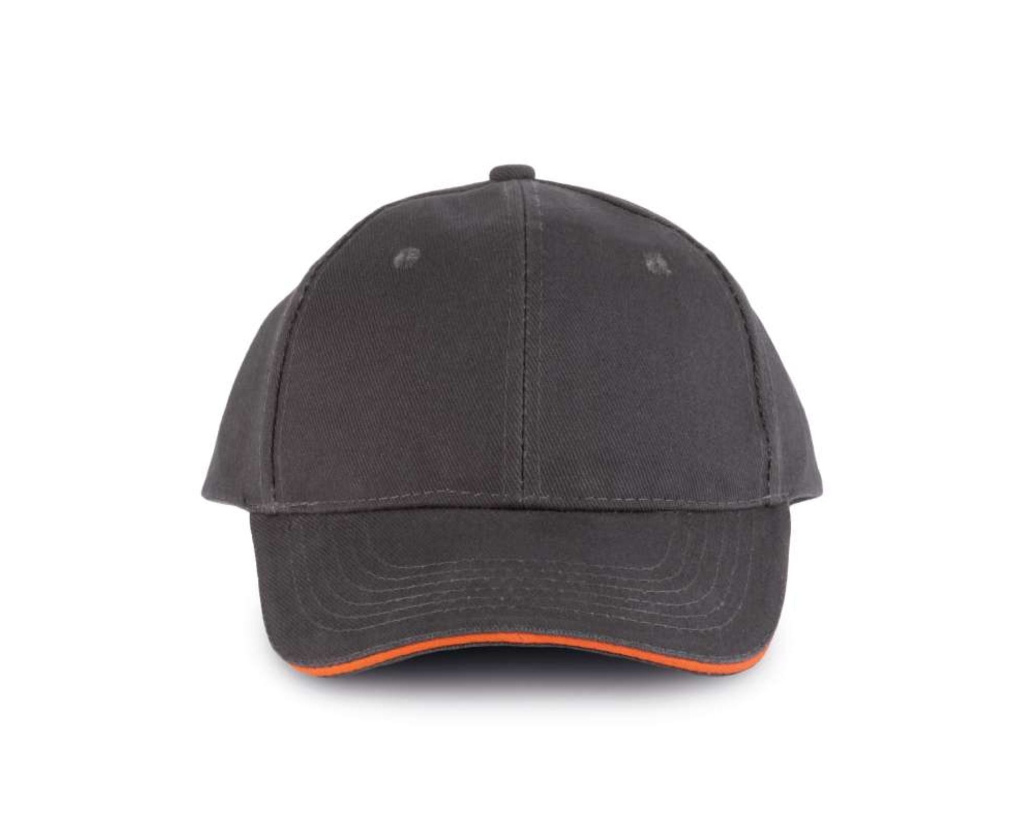 KP011 | 6 Panels Orlando Cap Dark Grey | Orange