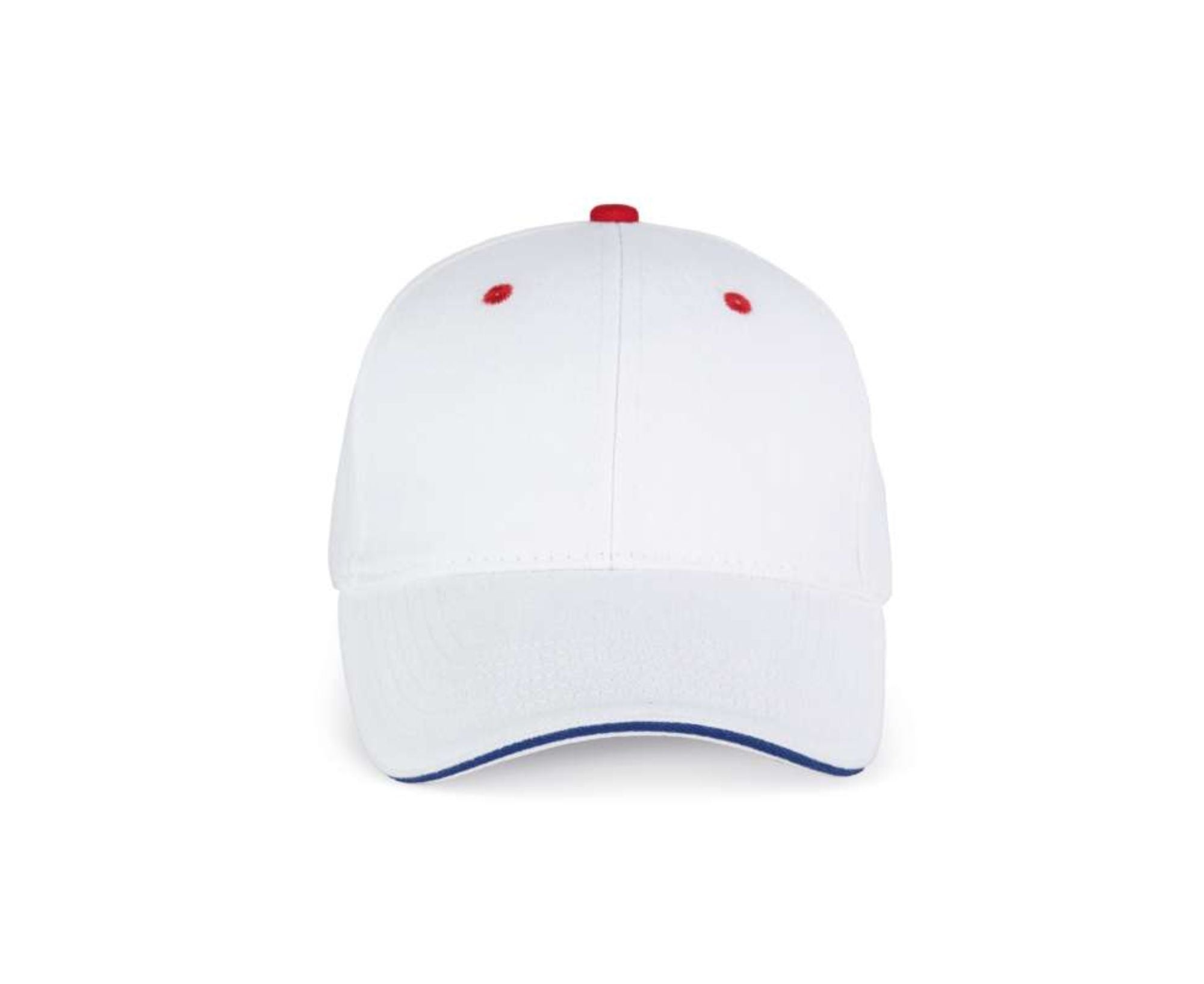 KP011 | 6 Panels Orlando Cap White | Royal Blue | Red
