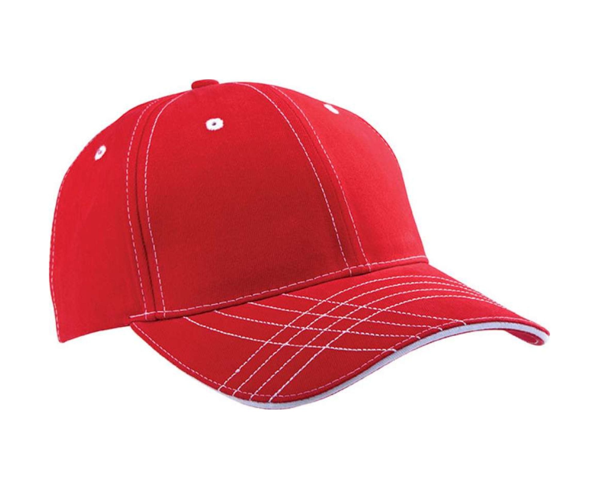 KP109 | 6 Panels Fashion Cap Red | White