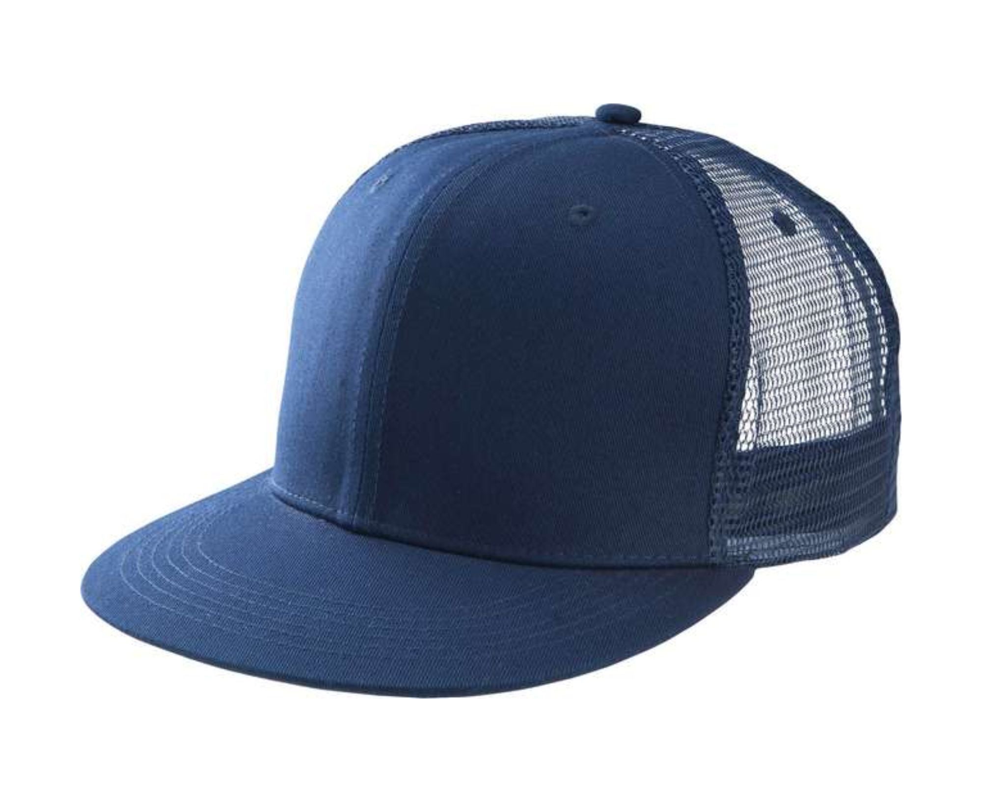 KP113 | Flat 6 Panel Trucker Peak Cap Navy