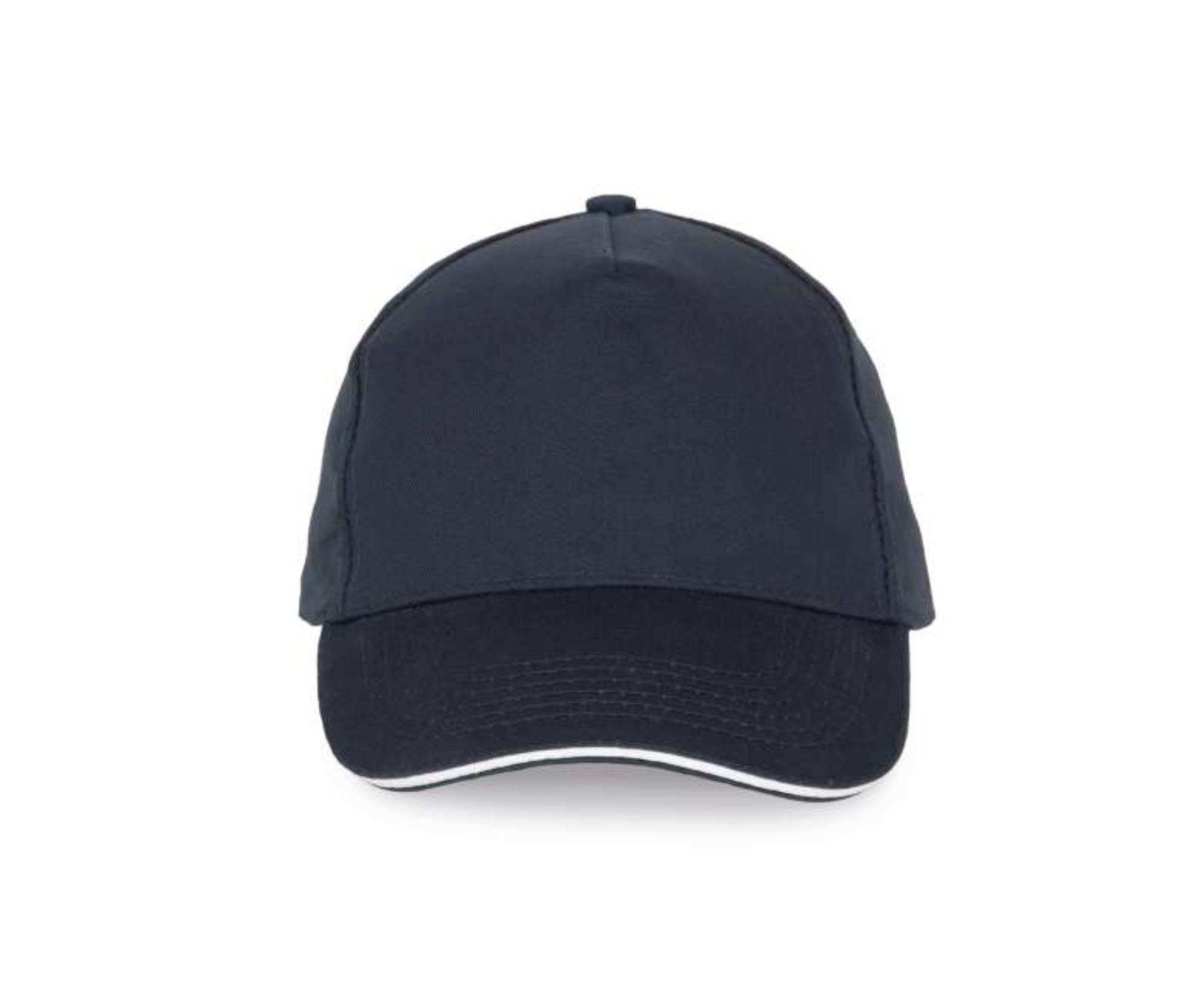 KP124 | 5 Panels Sandwich Peak Cap Navy | White