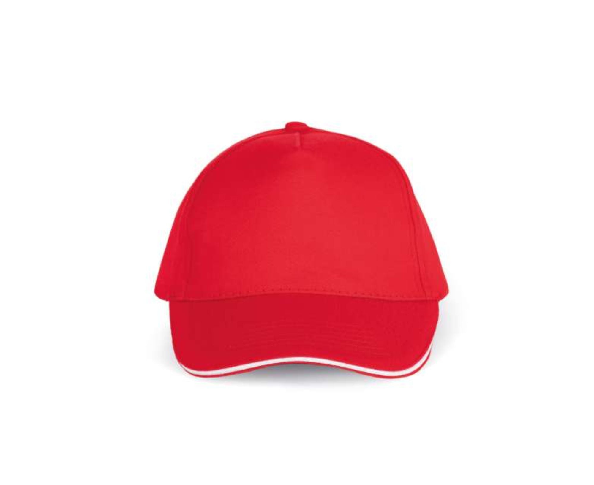 KP124 | 5 Panels Sandwich Peak Cap Red | White