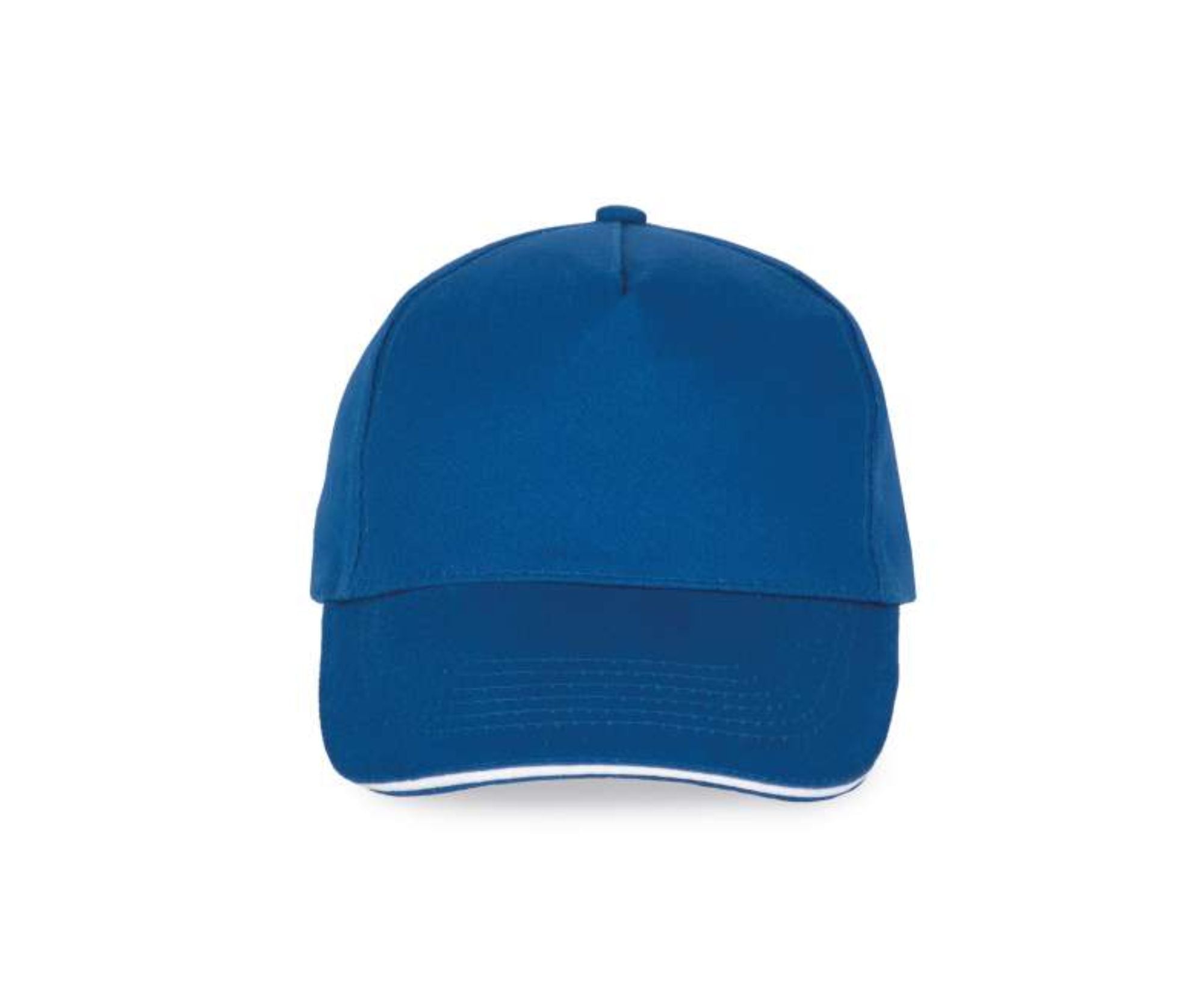 KP124 | 5 Panels Sandwich Peak Cap Royal Blue | White