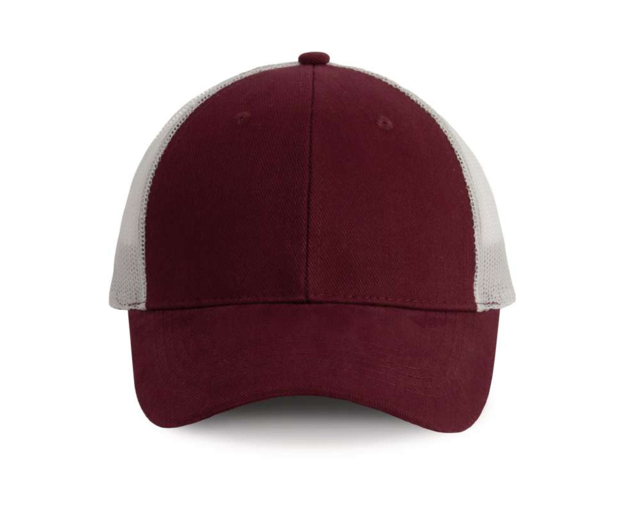 KP158 | 6 Panels Trucker Cap Burgundy | Light Grey
