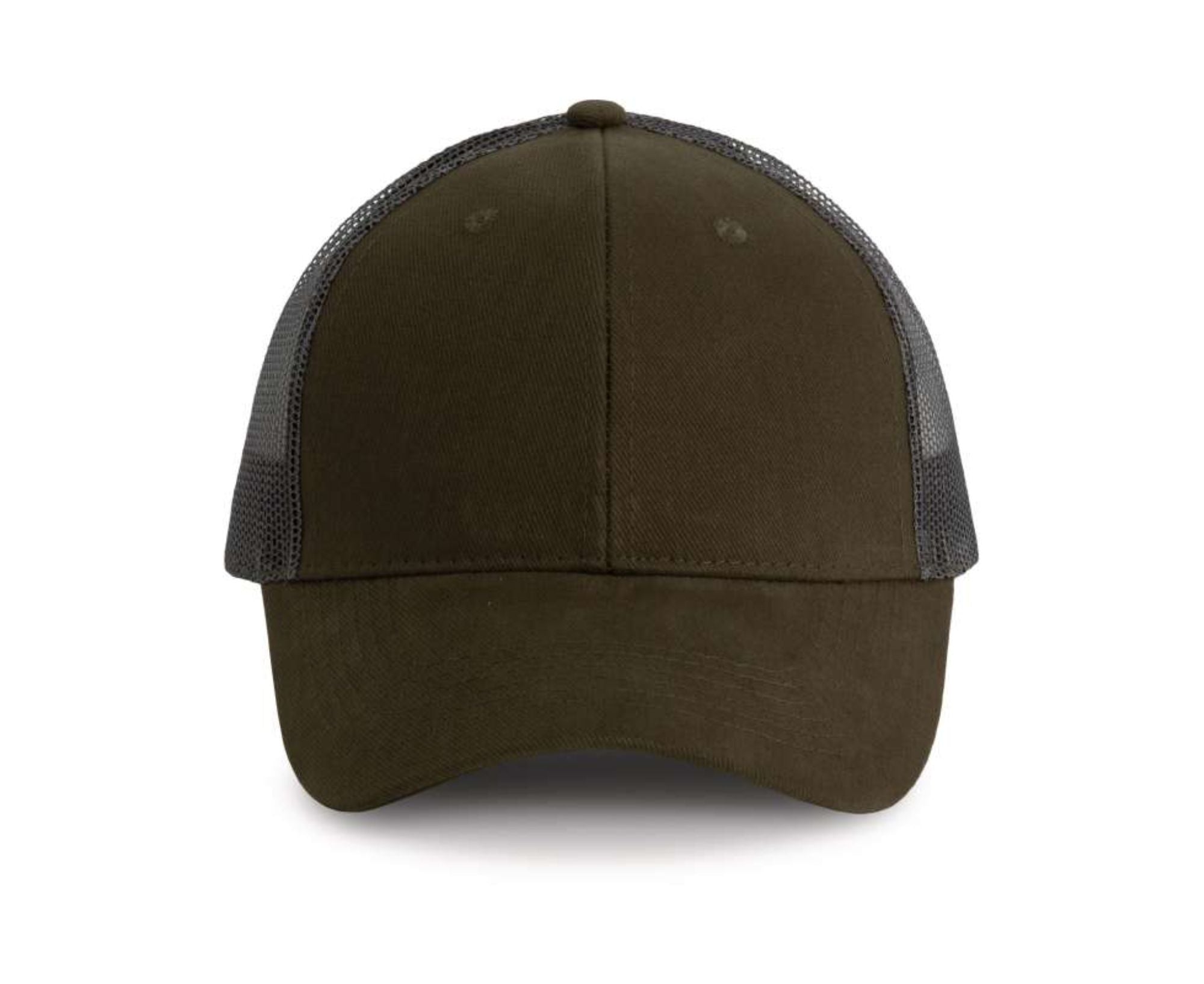 KP158 | 6 Panels Trucker Cap Dark Khaki | Dark Grey