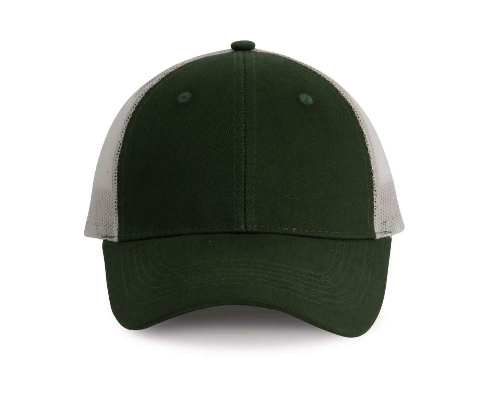 KP158 | 6 Panels Trucker Cap Forest Green | Light Grey