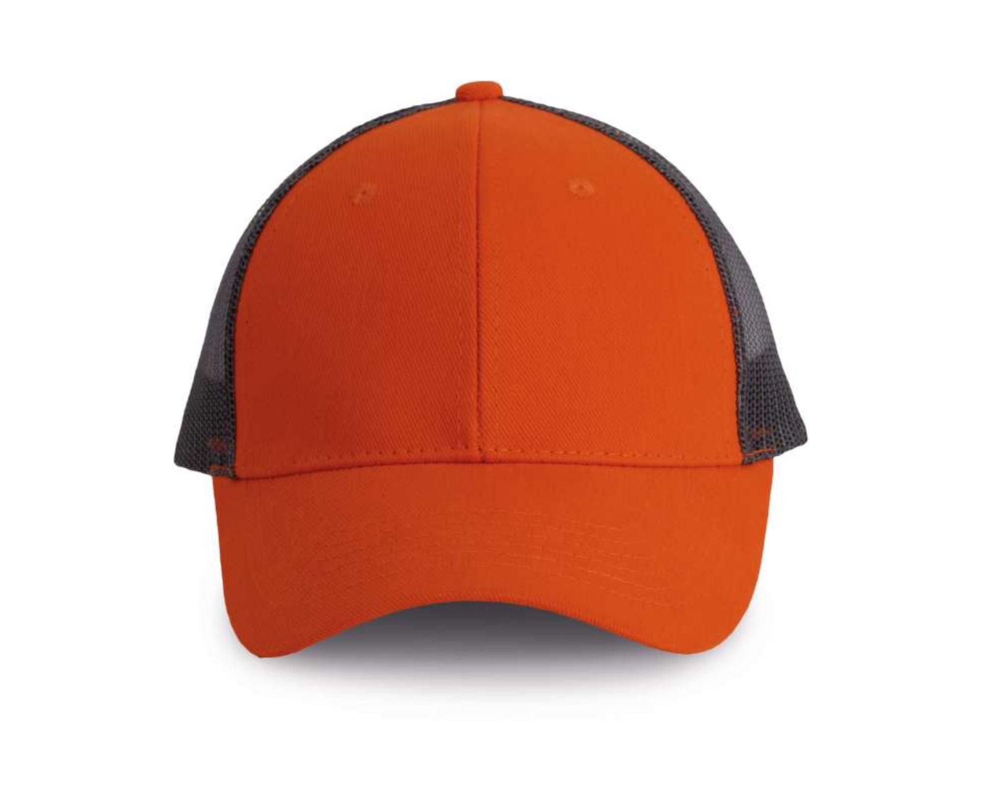 KP158 | 6 Panels Trucker Cap Spicy Orange | Dark Grey
