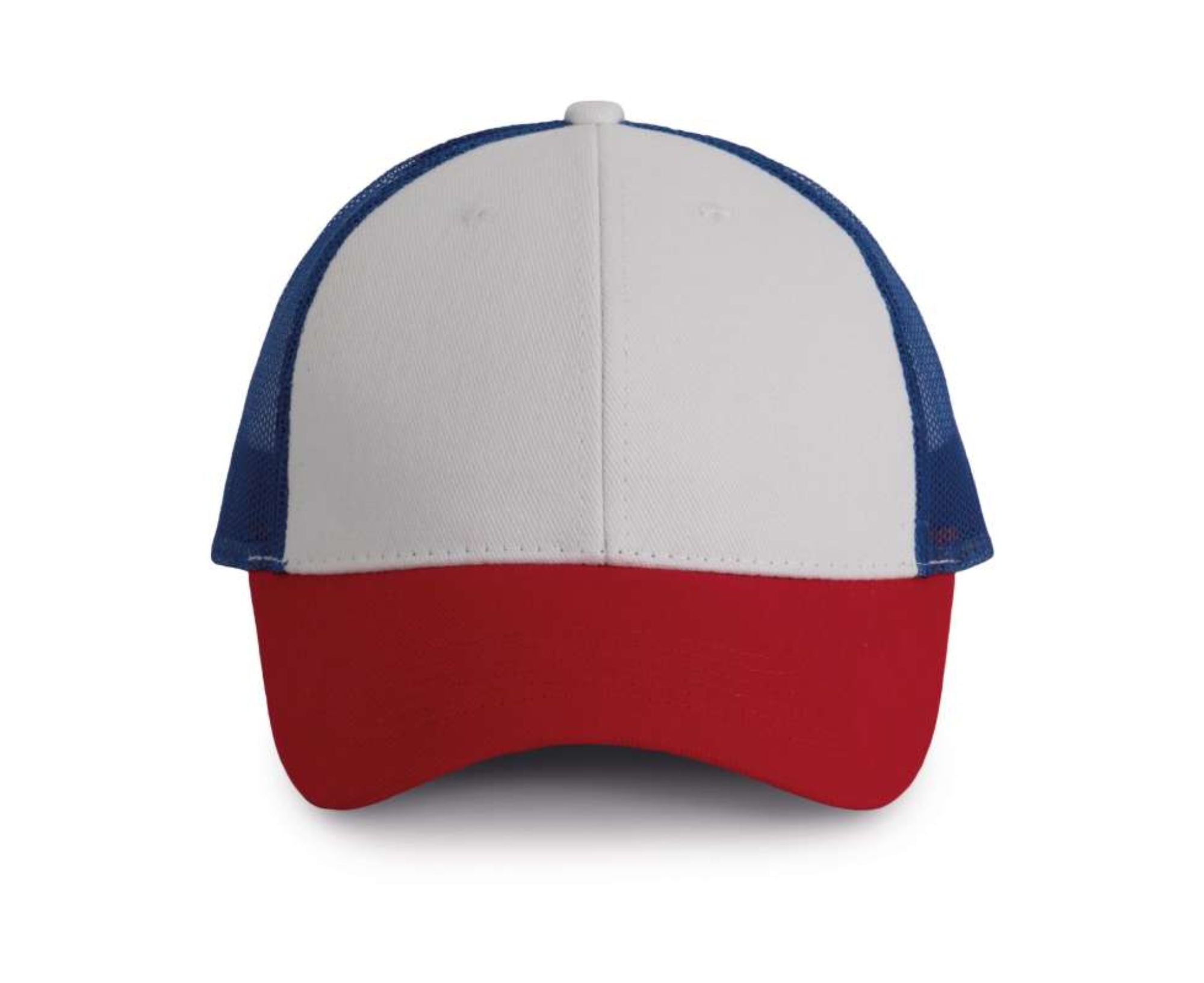 KP158 | 6 Panels Trucker Cap White | Red | Royal Blue