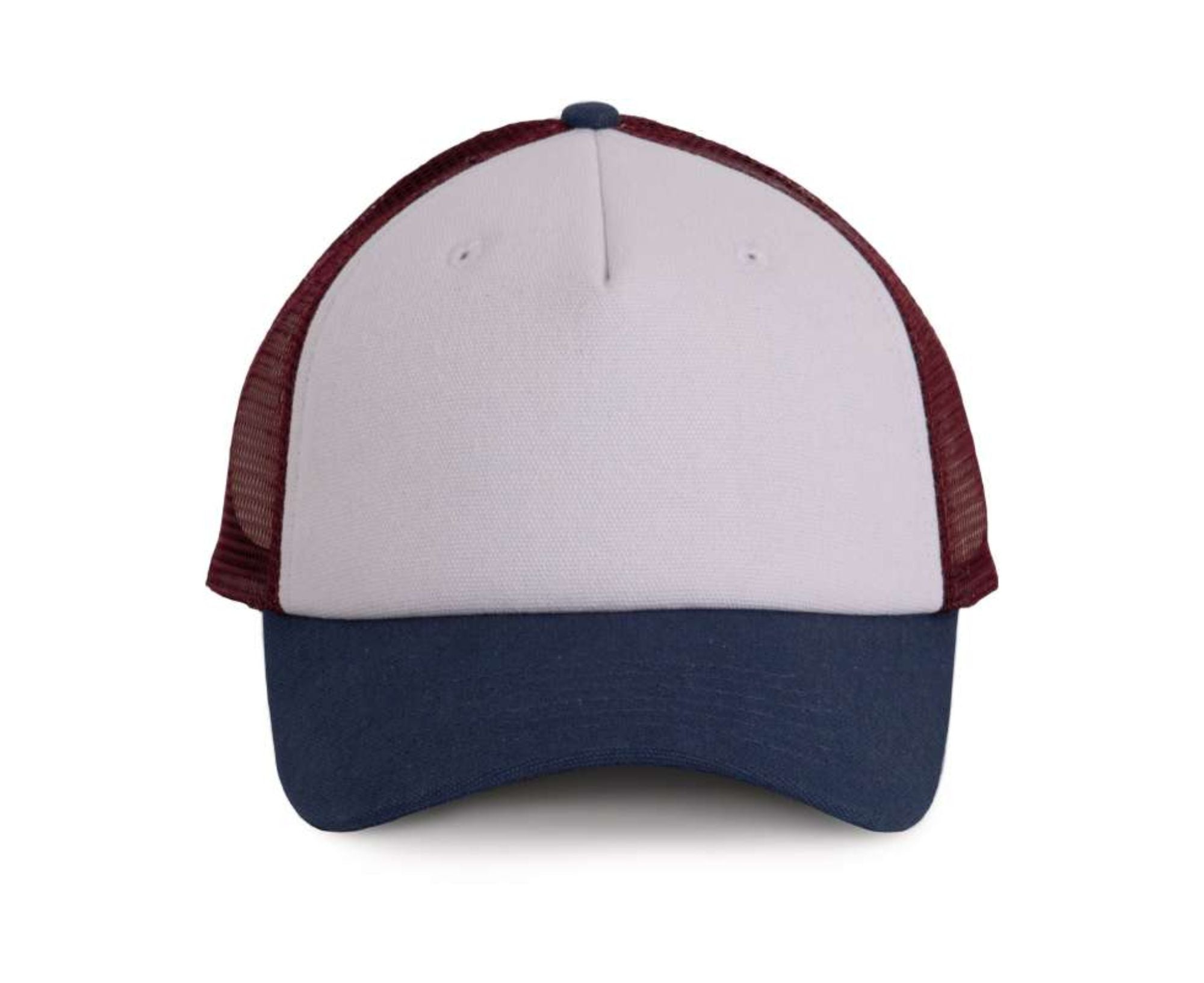 KP170 | 5 Panels Trucker Cap White | Indigo | Wine