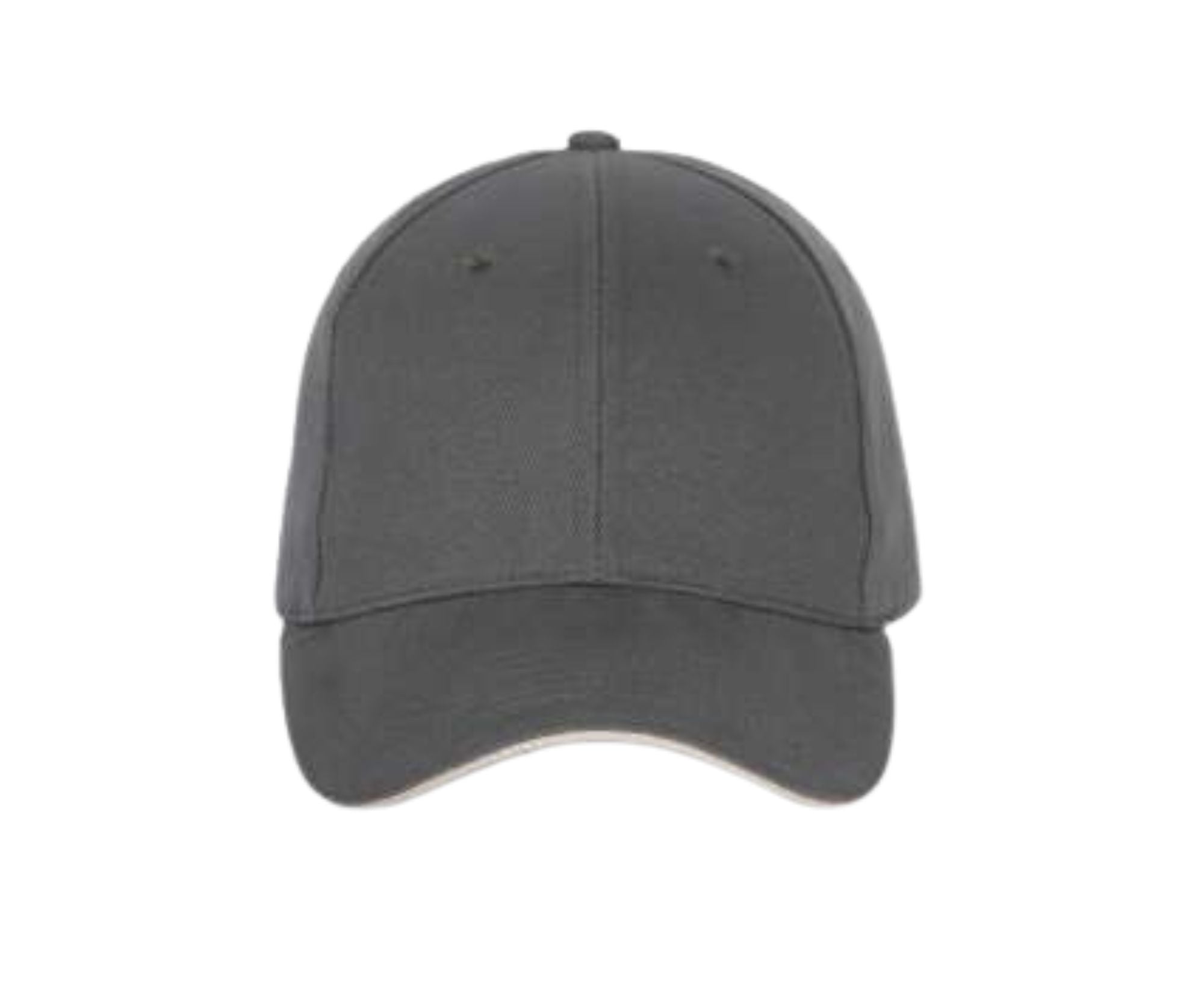 KP185 | 6 Panel With Contrasting Sandwich Peak Cap Dark Grey | Light Grey