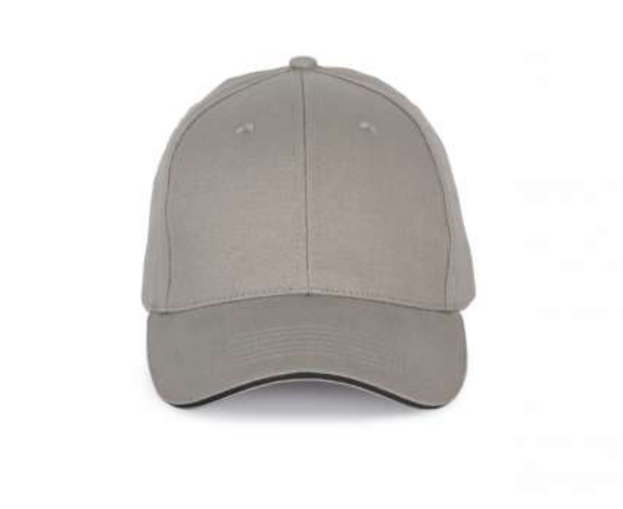 KP185 | 6 Panel With Contrasting Sandwich Peak Cap Light Grey | Dark Grey