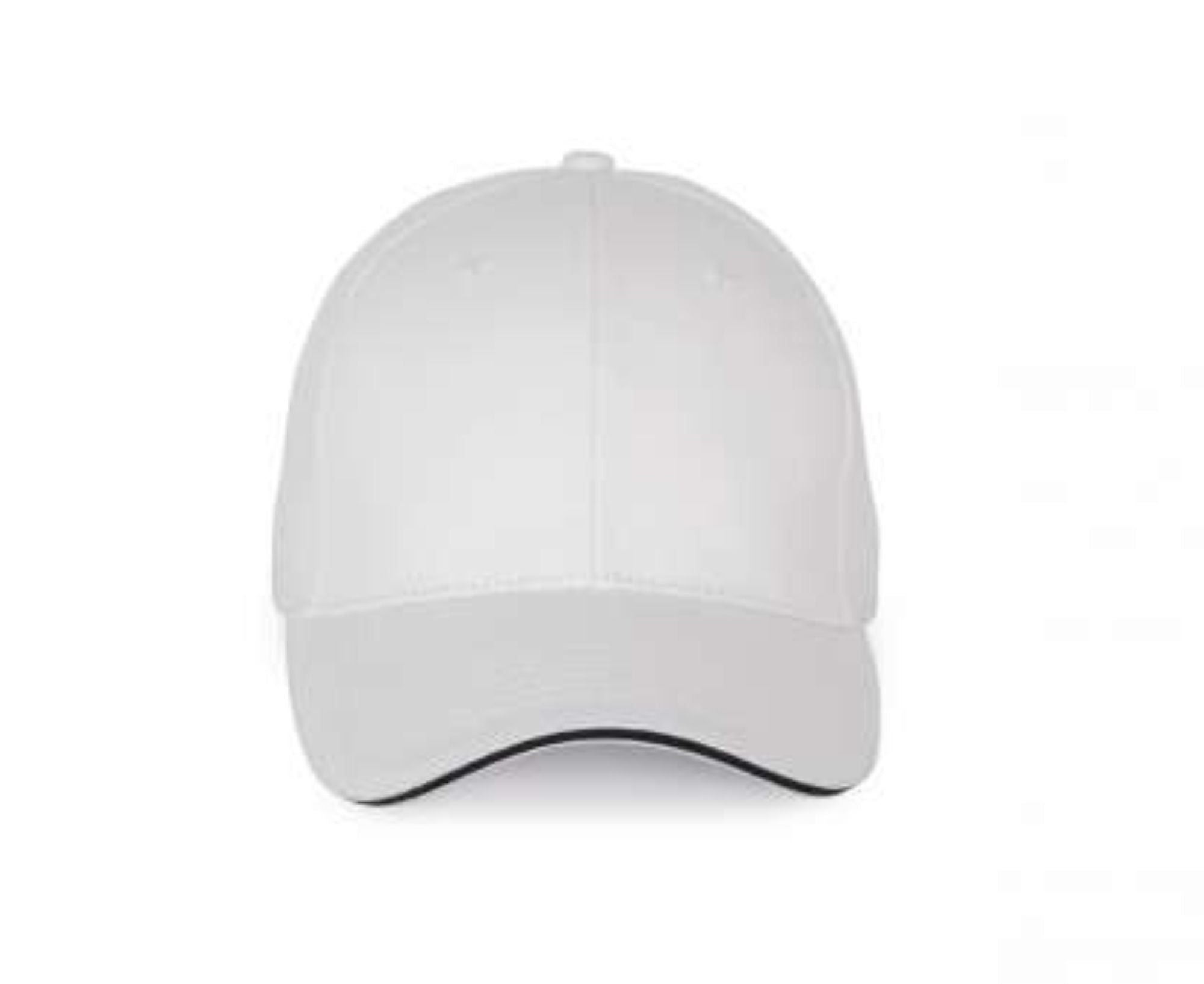 KP185 | 6 Panel With Contrasting Sandwich Peak Cap White | Navy