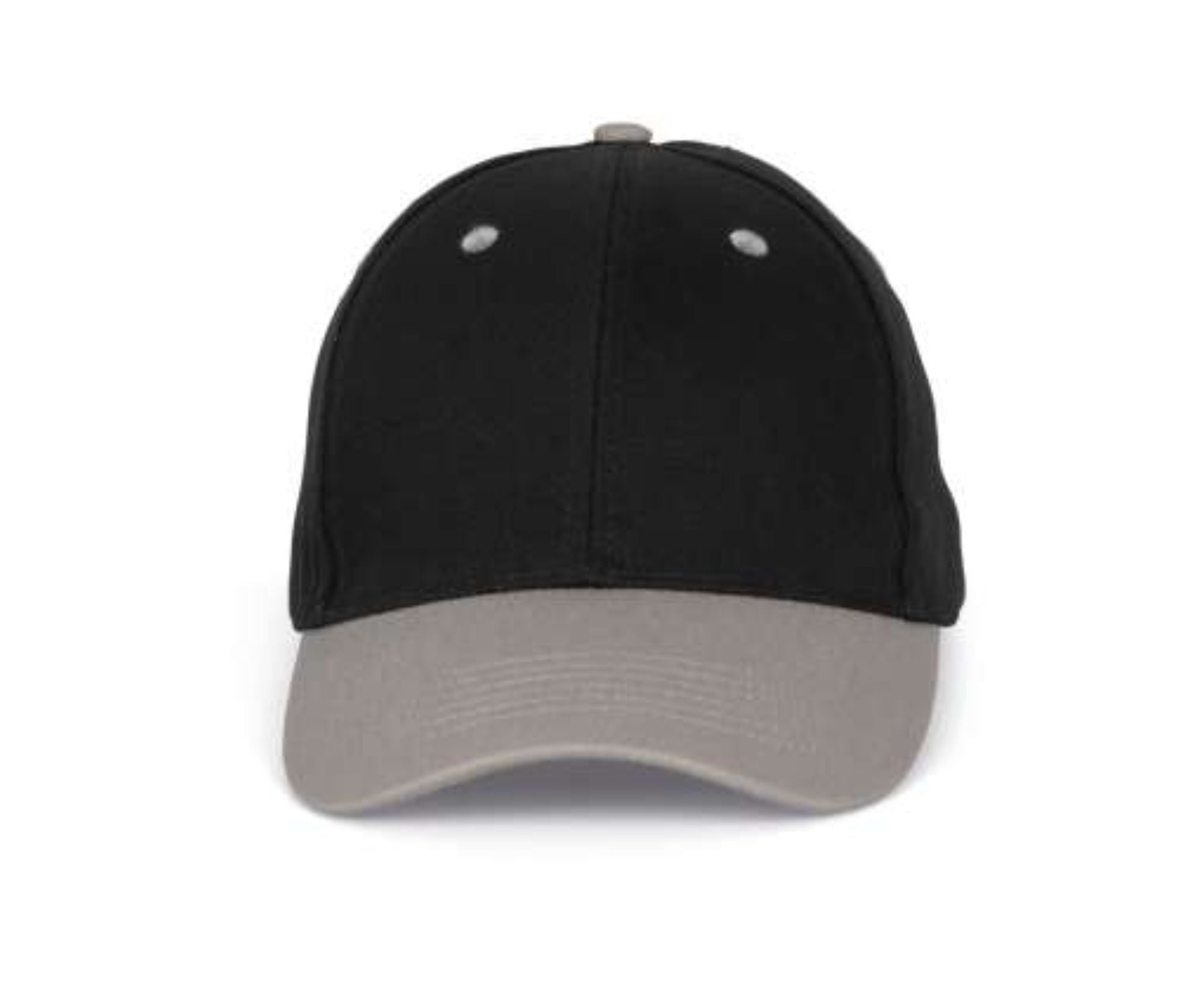 KP188 | 6 Panels Cotton Cap Black | Light Grey