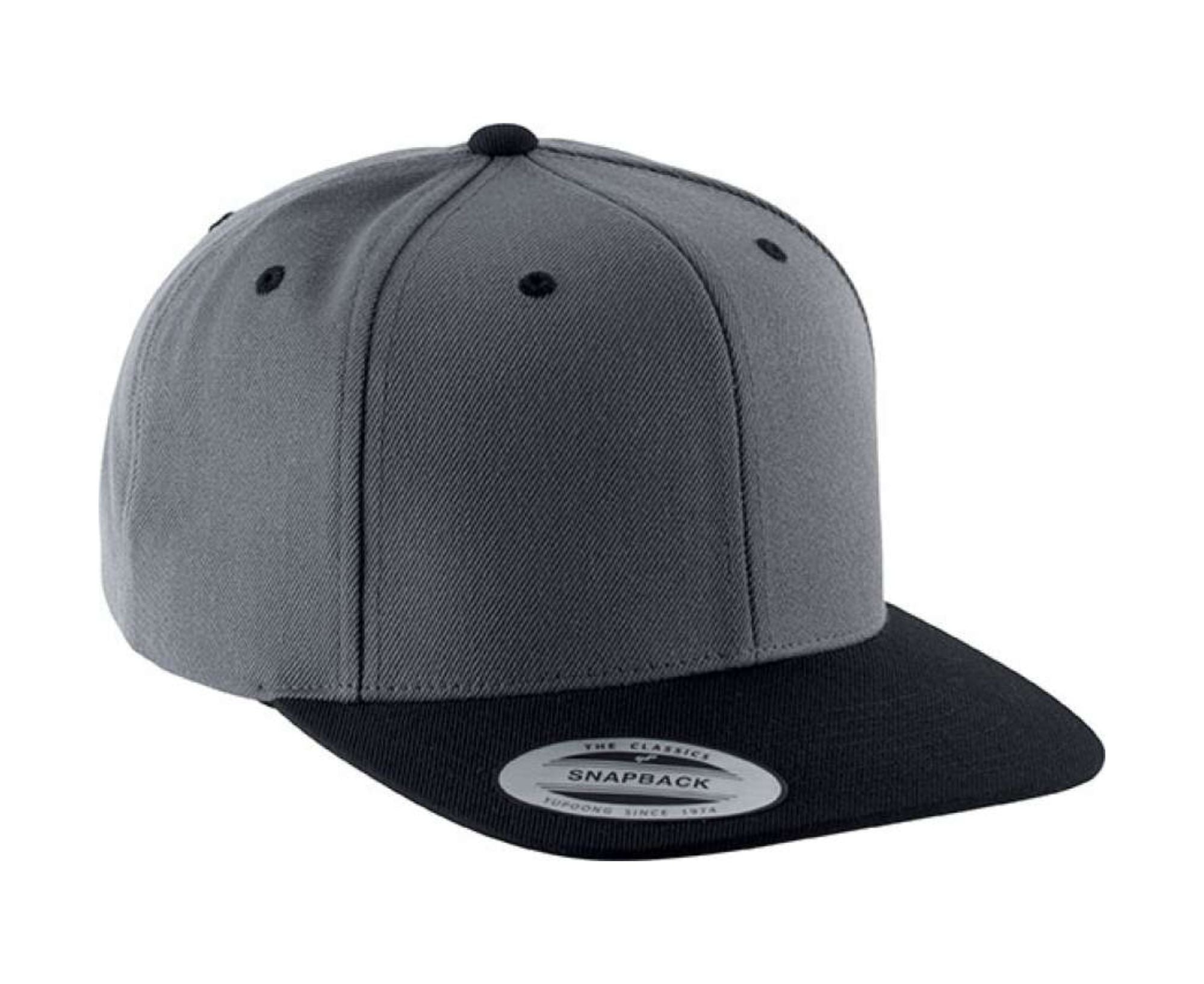 KP910 | Flat Peak Cap 6 Panels Dark Grey | Black