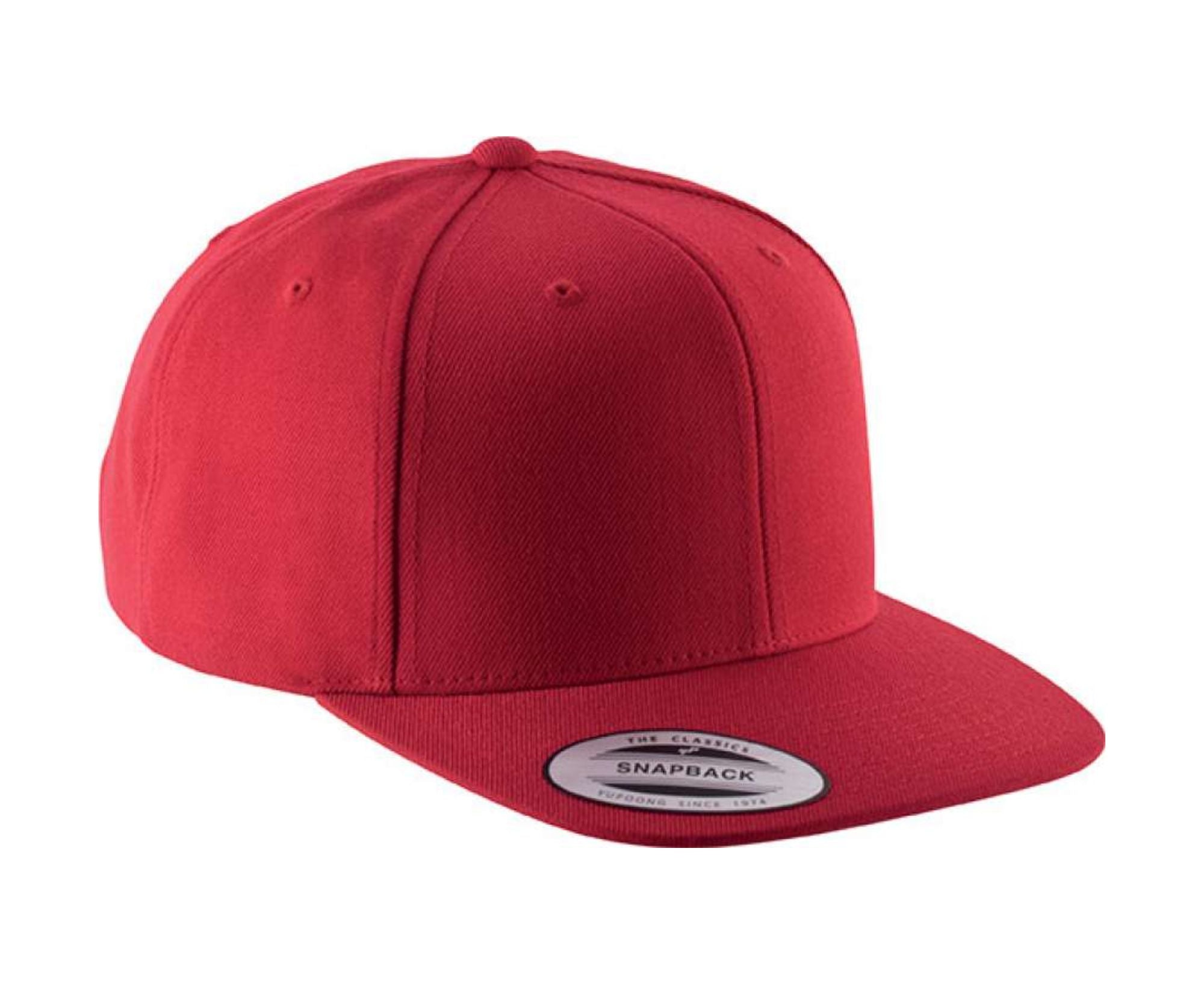 KP910 | Flat Peak Cap 6 Panels Red | Red