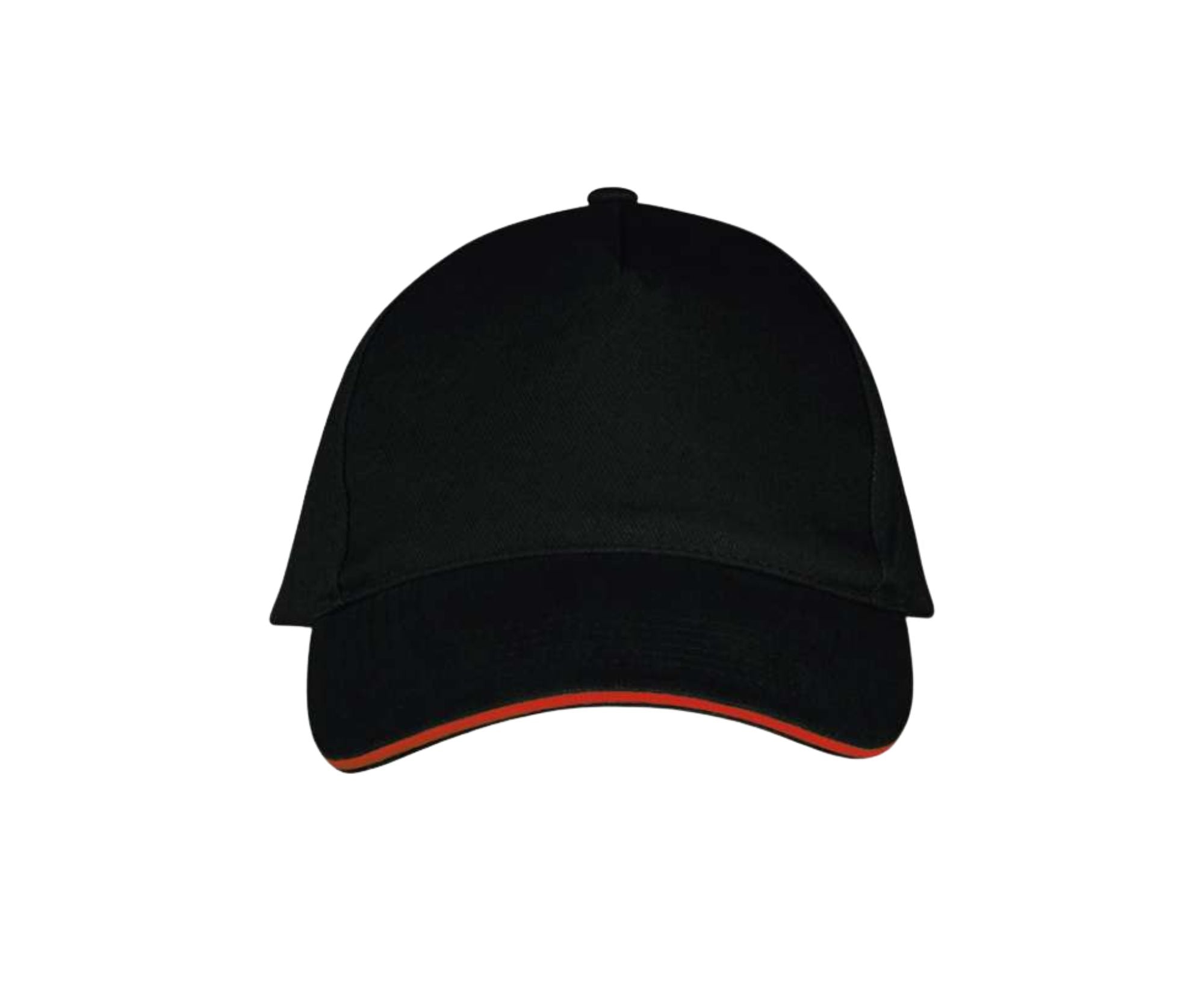SO00594 | 5 Panel Long Beach Cap Black | Red