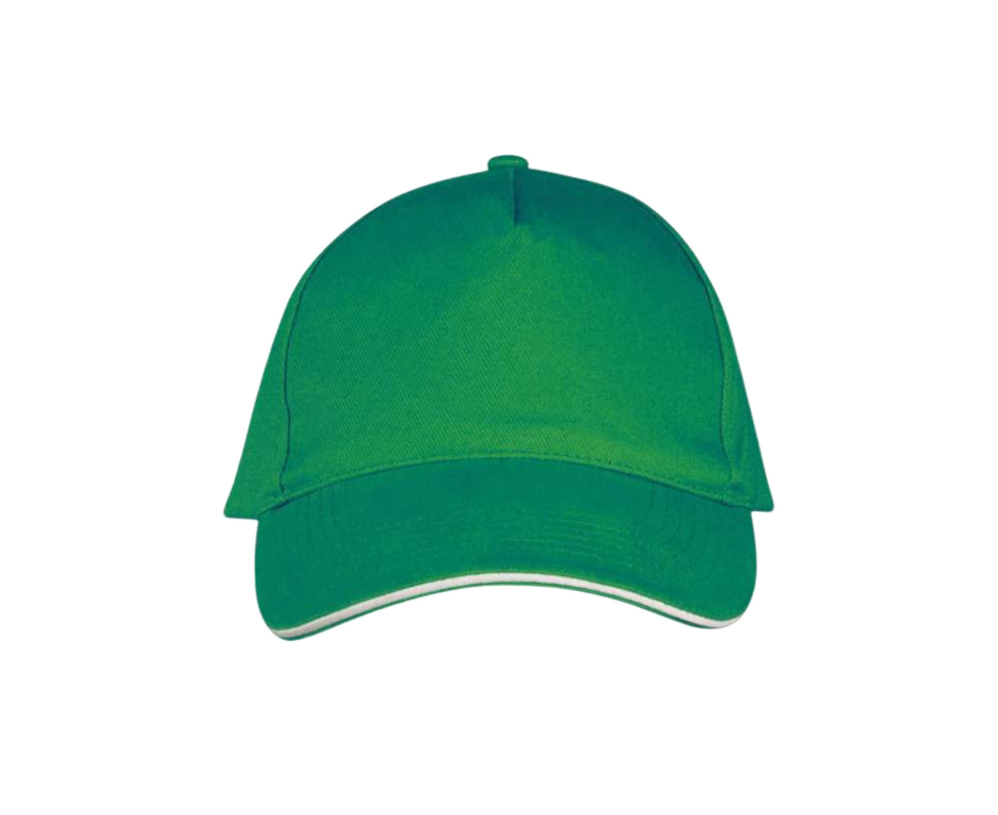 SO00594 | 5 Panel Long Beach Cap Kelly Green | White