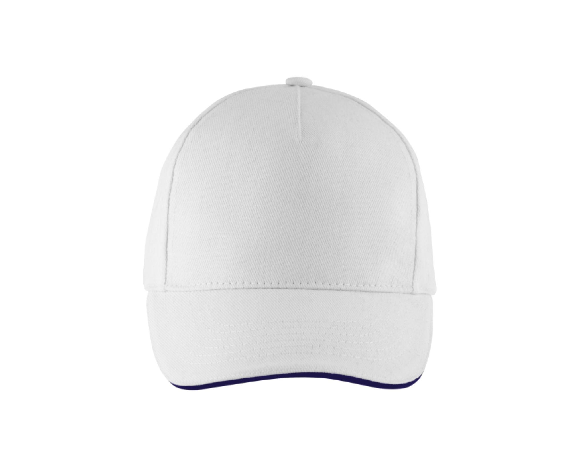 SO00594 | 5 Panel Long Beach Cap White | French Navy