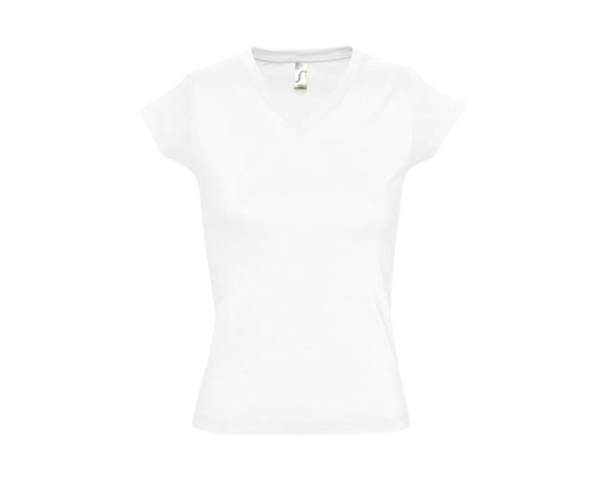 SO11388 | Women's Moon V-Neck T-Shirt White