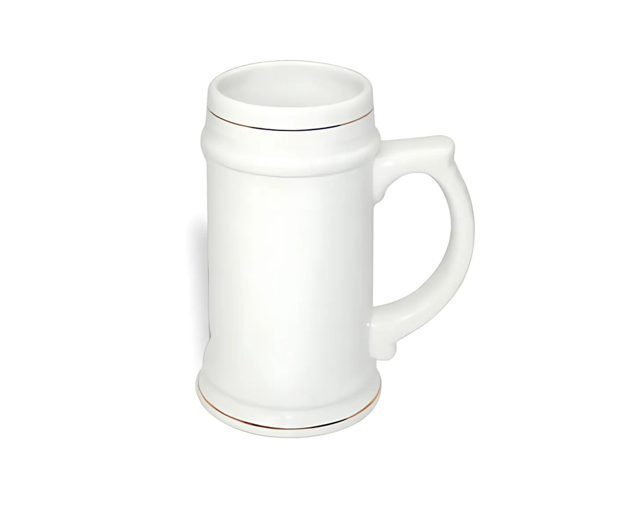 STWBMGB660 | White Beer Mug With Gold Border - 660 ml White