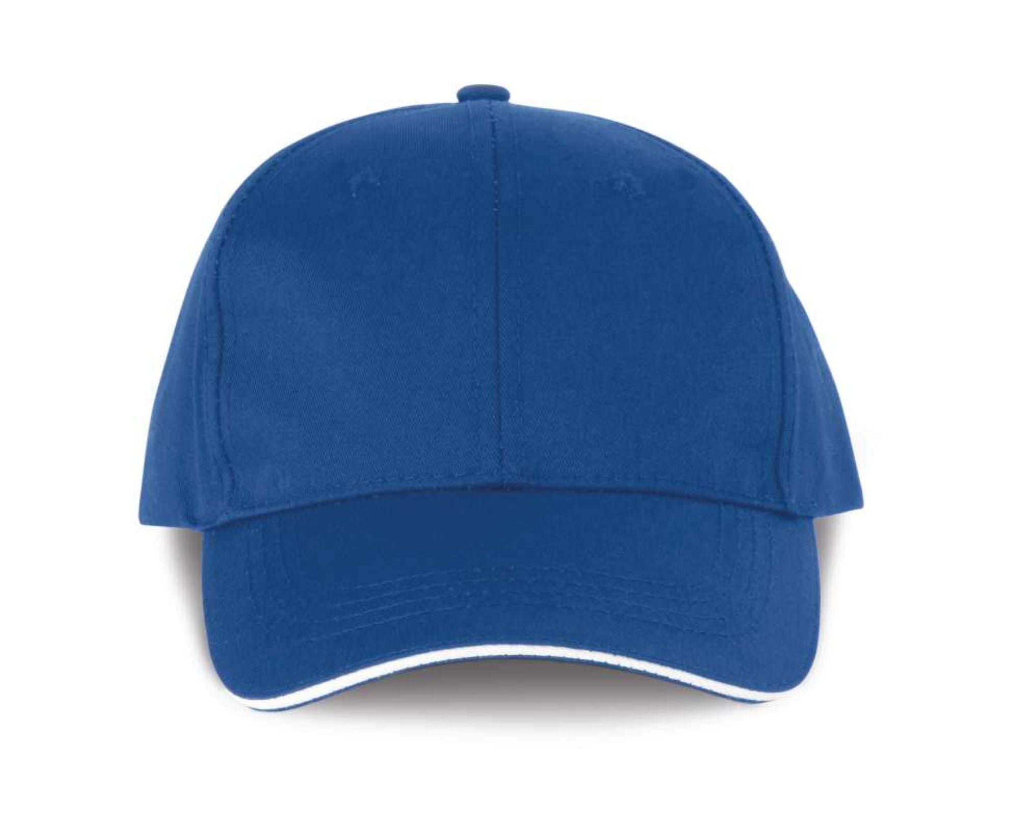 WKP145 | OEKOTEX Certified 6 Panels With Sandwich Peak Cap Royal Blue | White