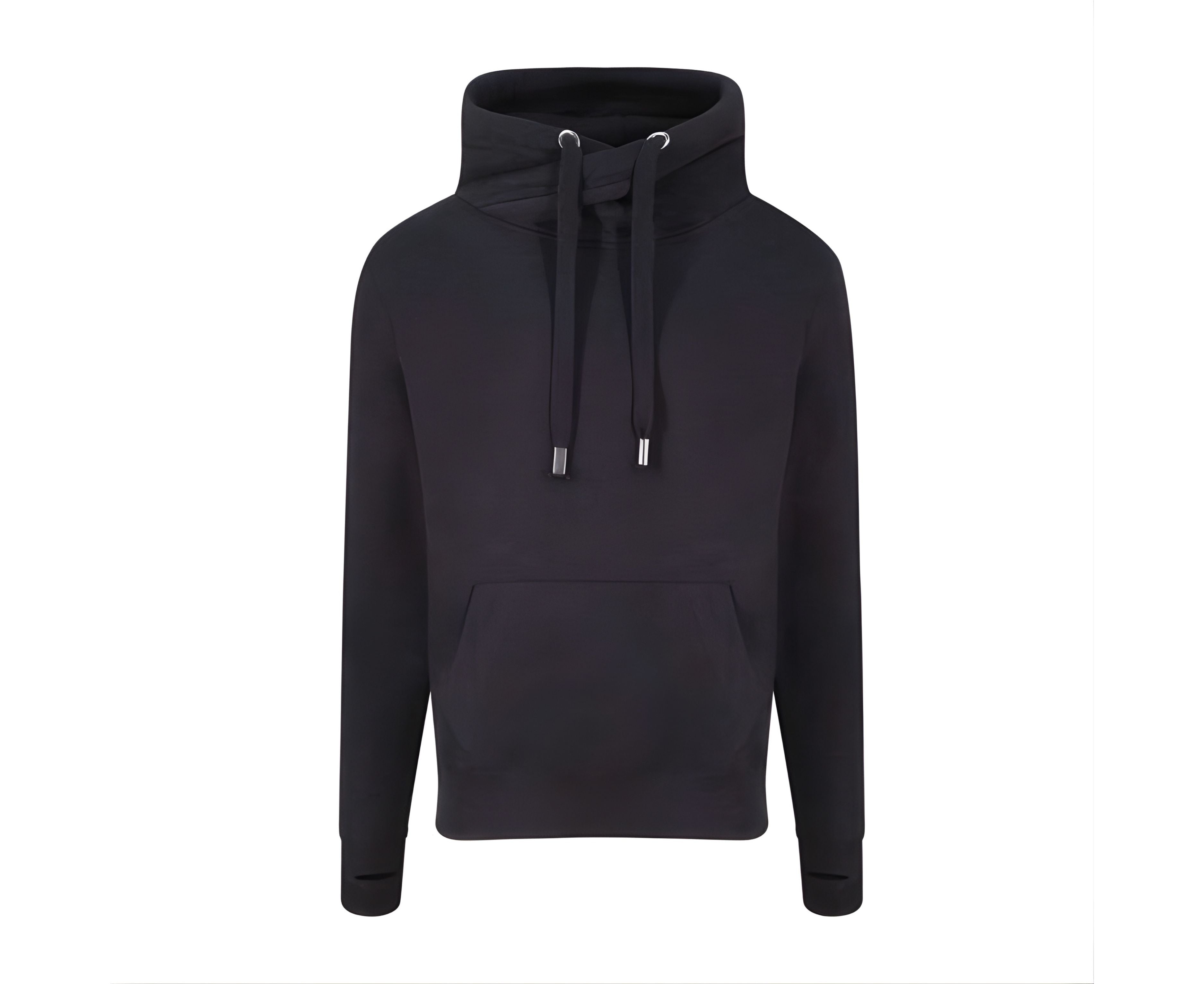 AWJH021 | Cross Neck Hoodie Black Smoke