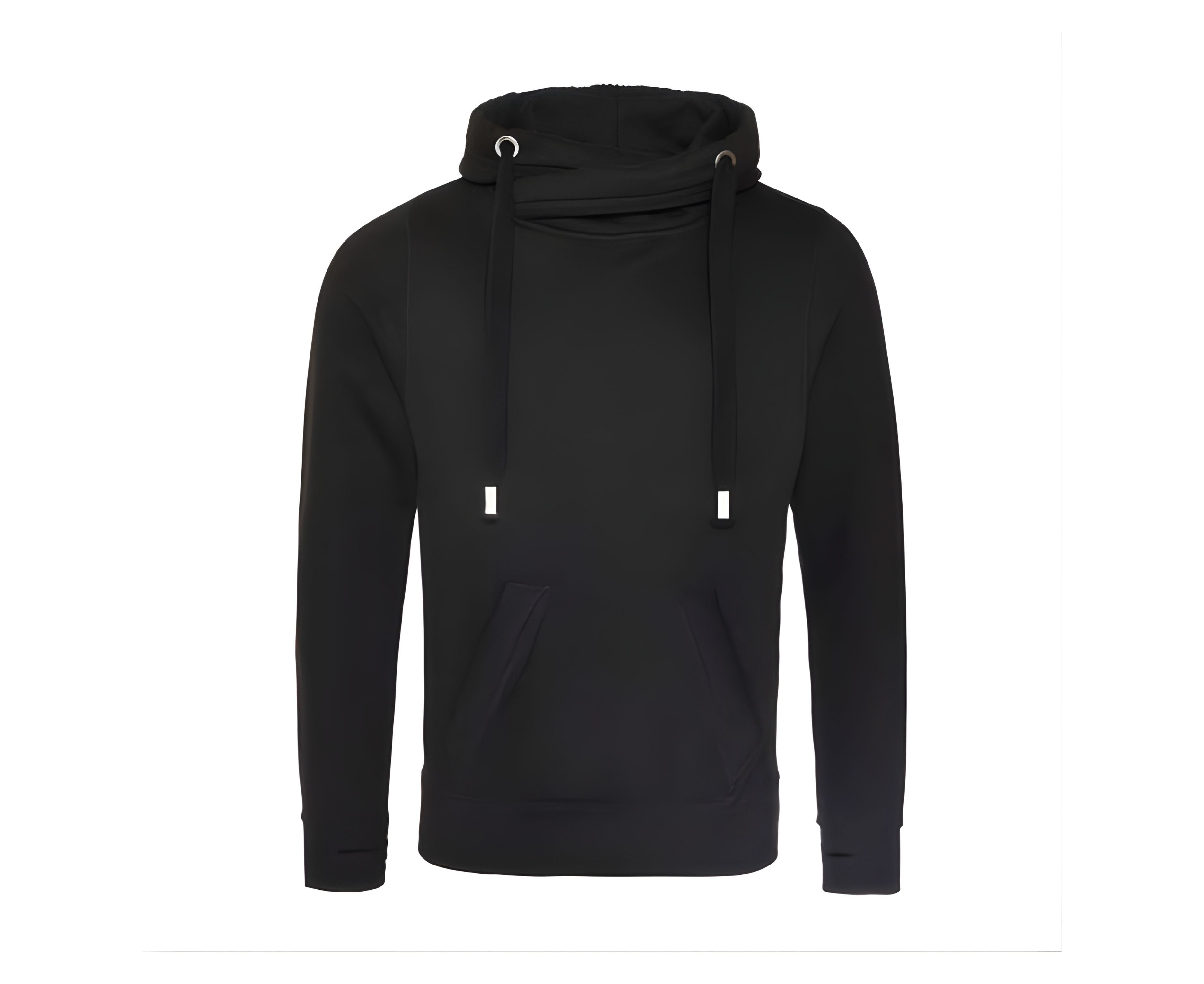 AWJH021 | Cross Neck Hoodie Jet Black