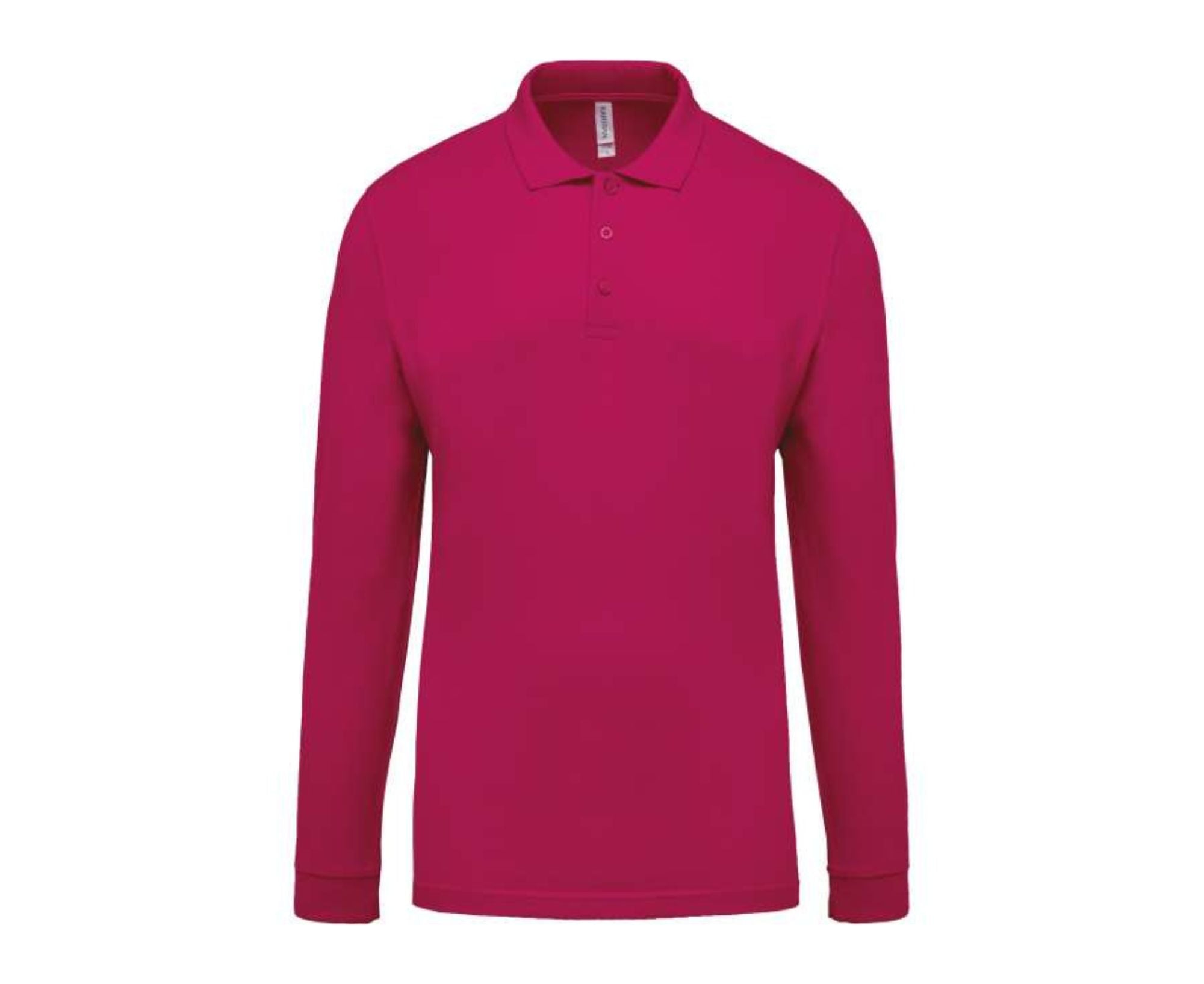 KA256 | Men's Long-Sleeved Piqué Polo Shirt Fuchsia