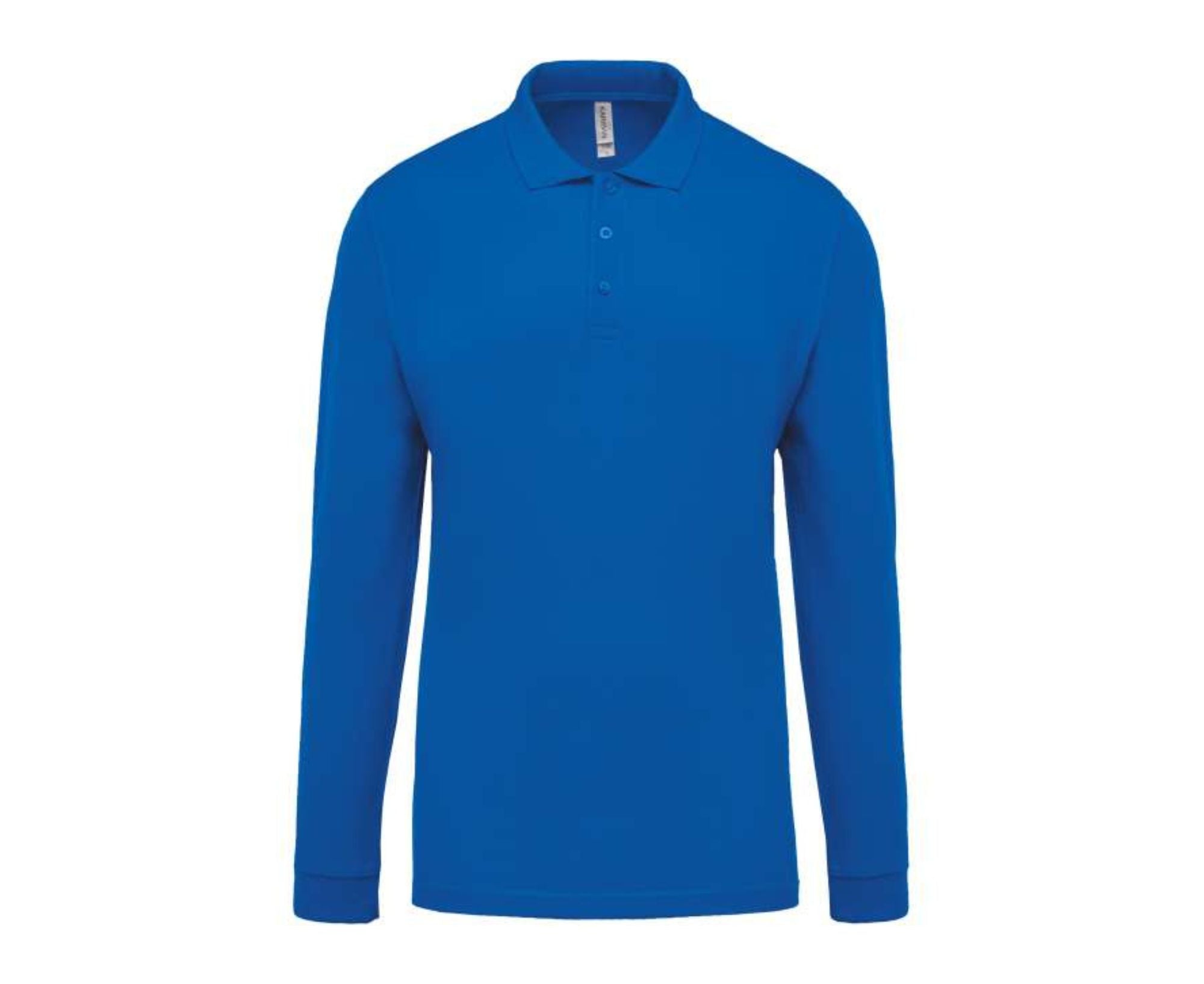 KA256 | Men's Long-Sleeved Piqué Polo Shirt Light Royal Blue