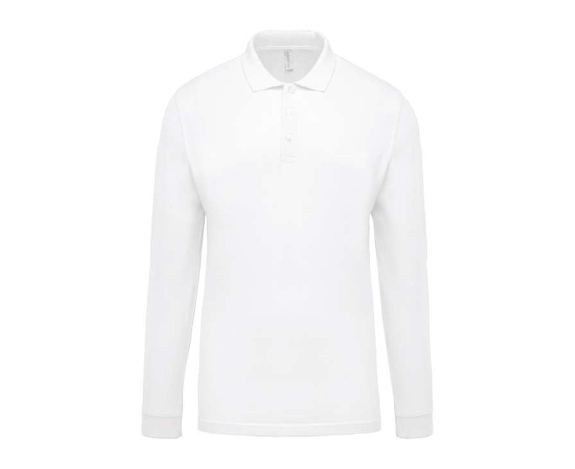 KA256 | Men's Long-Sleeved Piqué Polo Shirt White