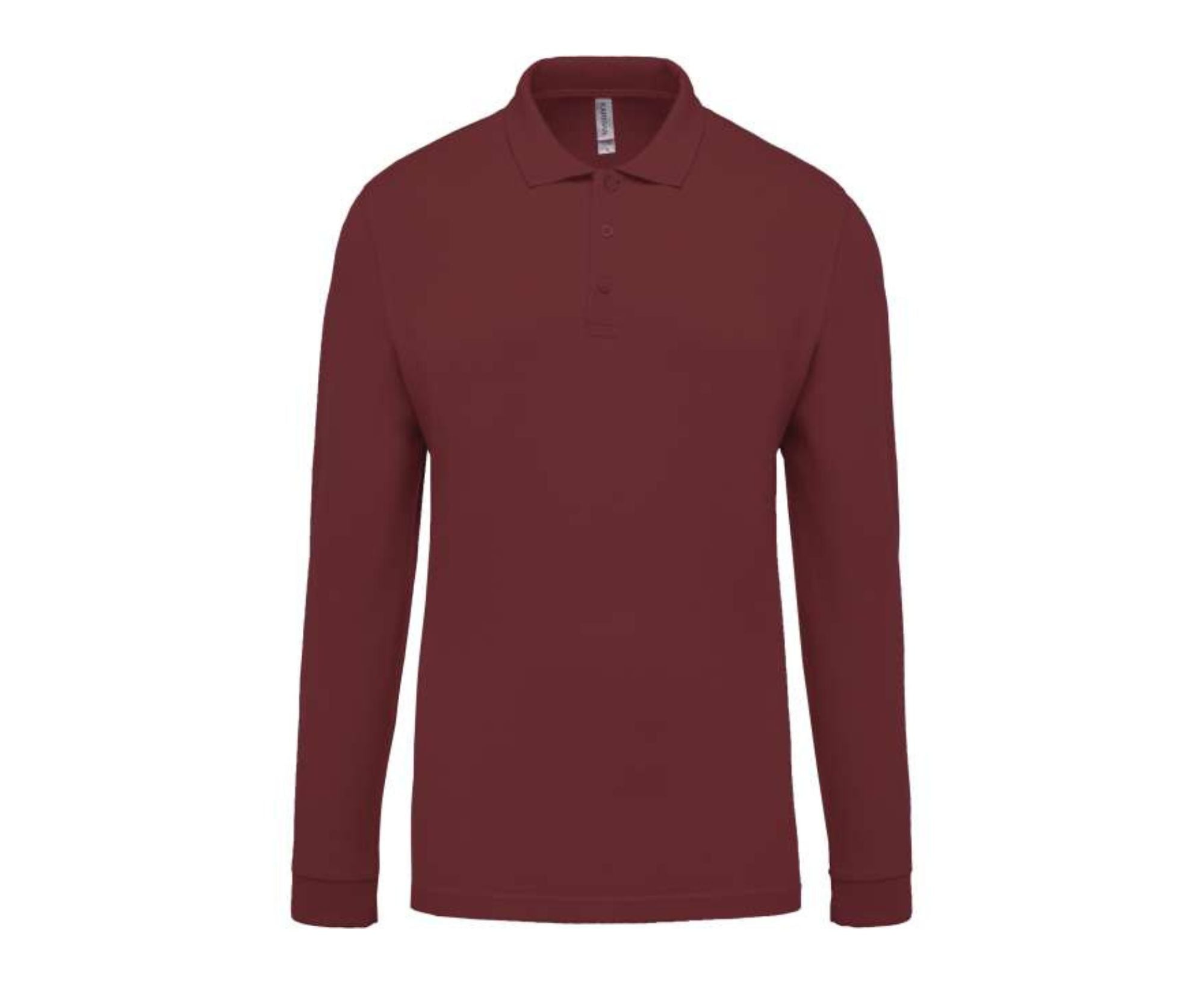 KA256 | Men's Long-Sleeved Piqué Polo Shirt Wine