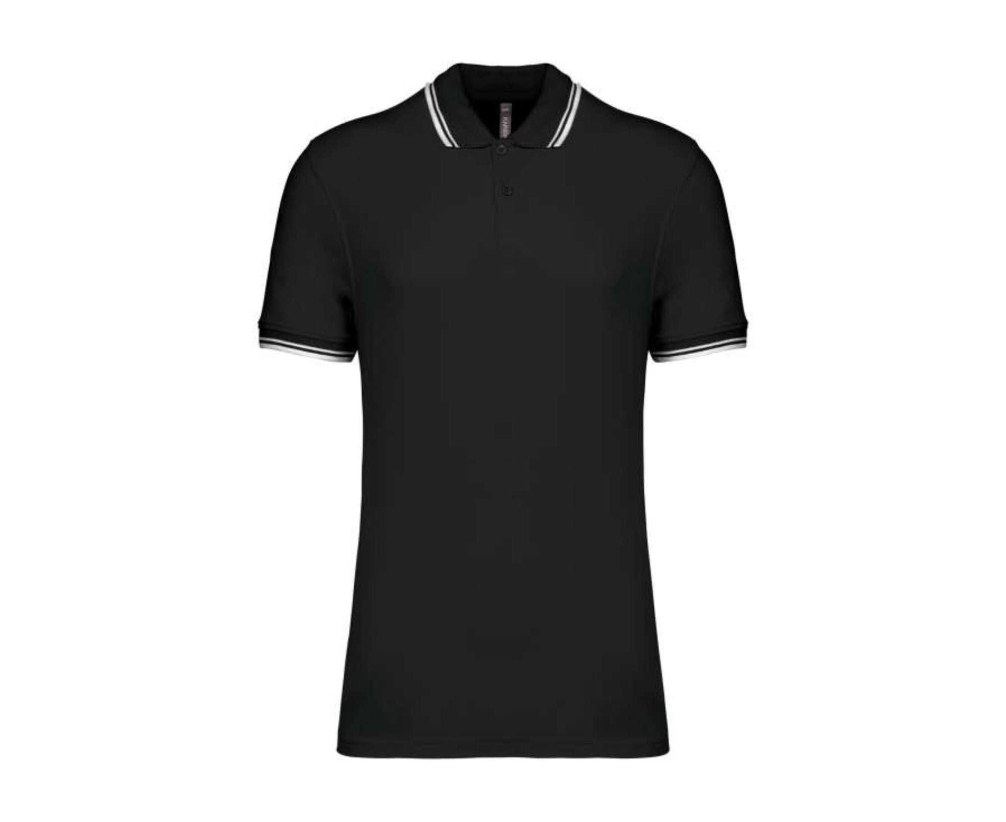 KA272 | Men's Short-Sleeved Polo Shirt Contrasting Piping Black | White