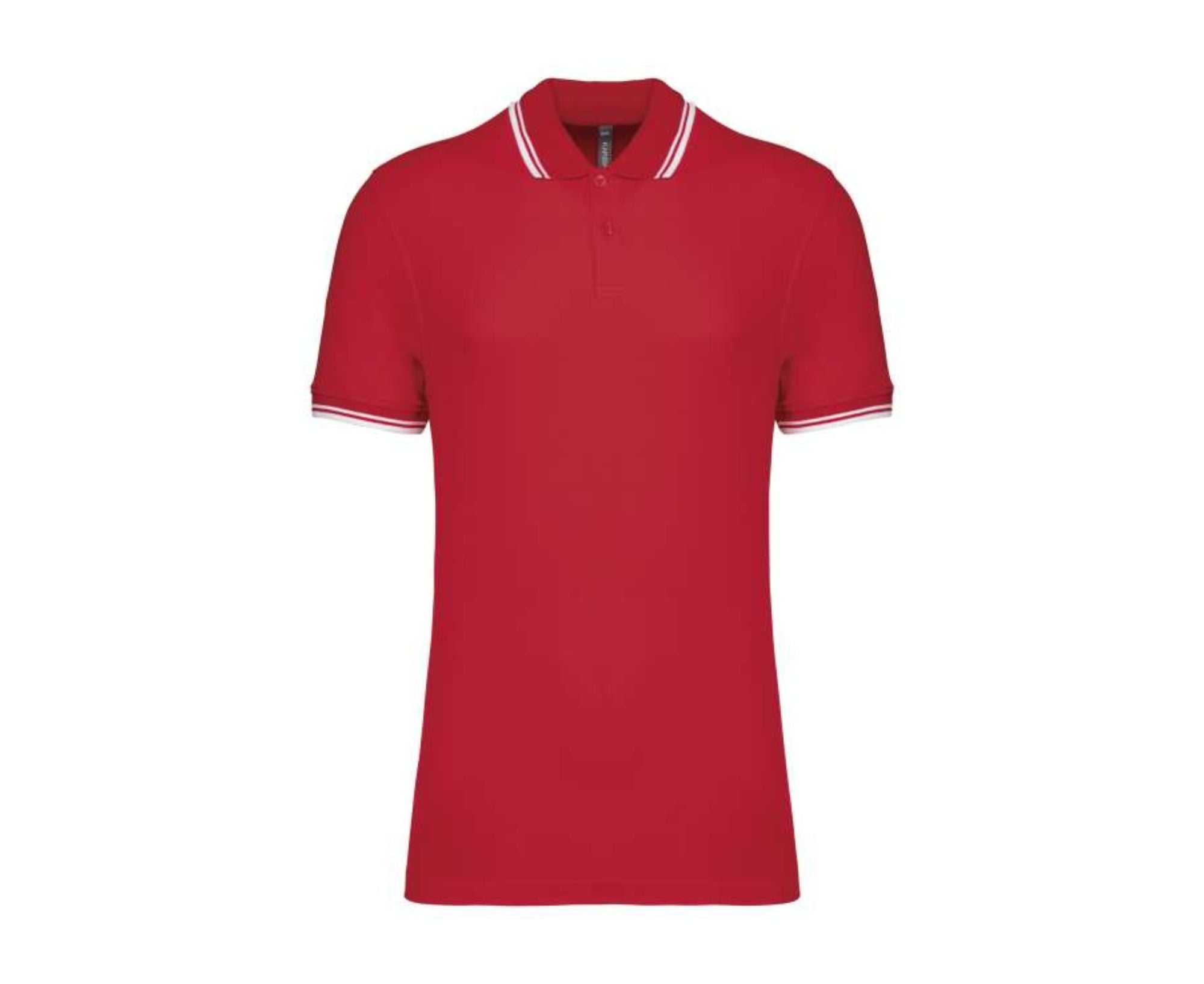 KA272 | Men's Short-Sleeved Polo Shirt Contrasting Piping Red | White