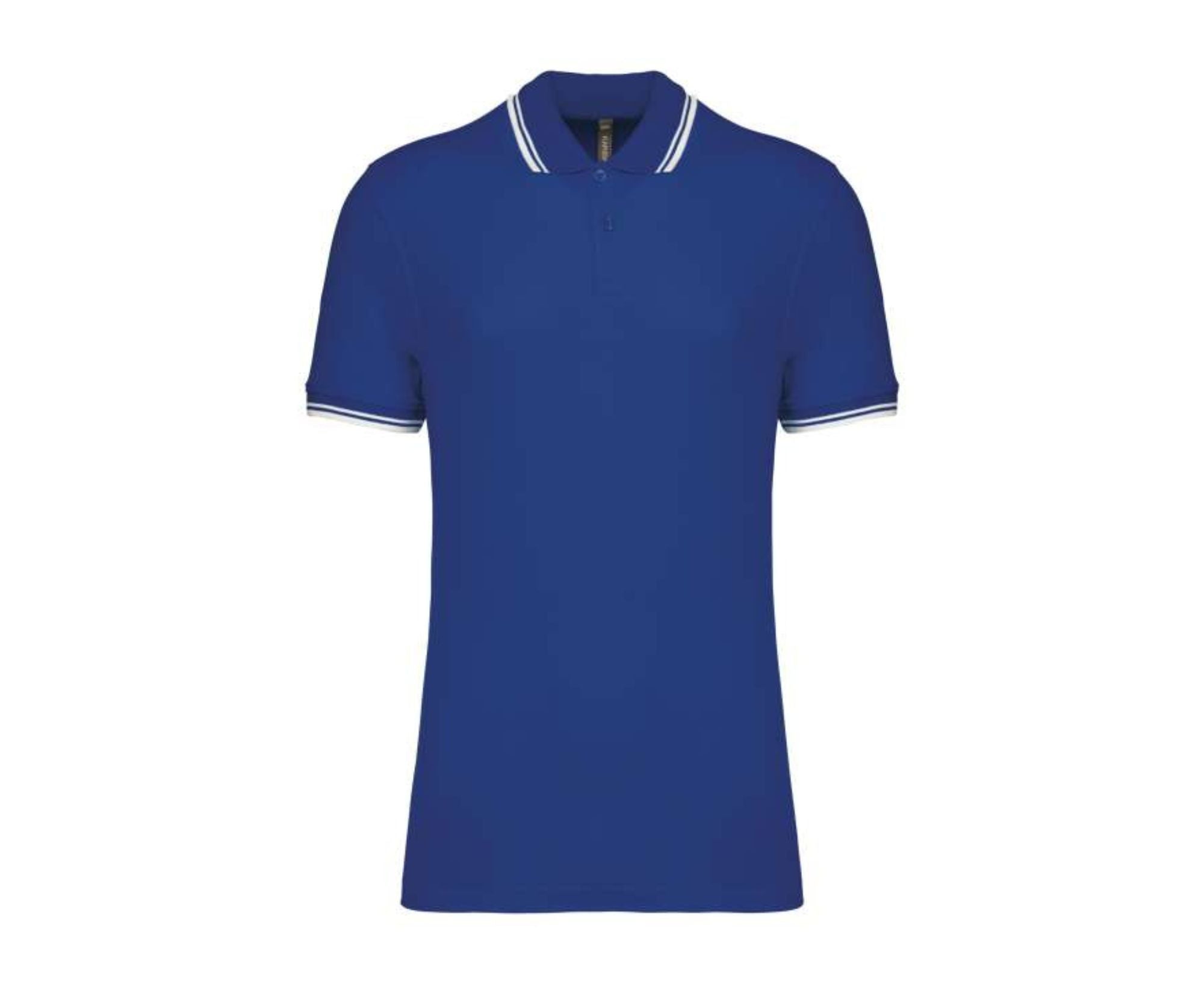 KA272 | Men's Short-Sleeved Polo Shirt Contrasting Piping Royal Blue | White