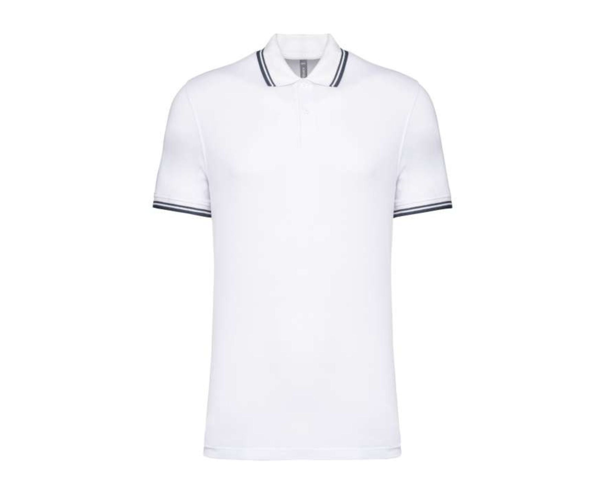 KA272 | Men's Short-Sleeved Polo Shirt Contrasting Piping White | Navy