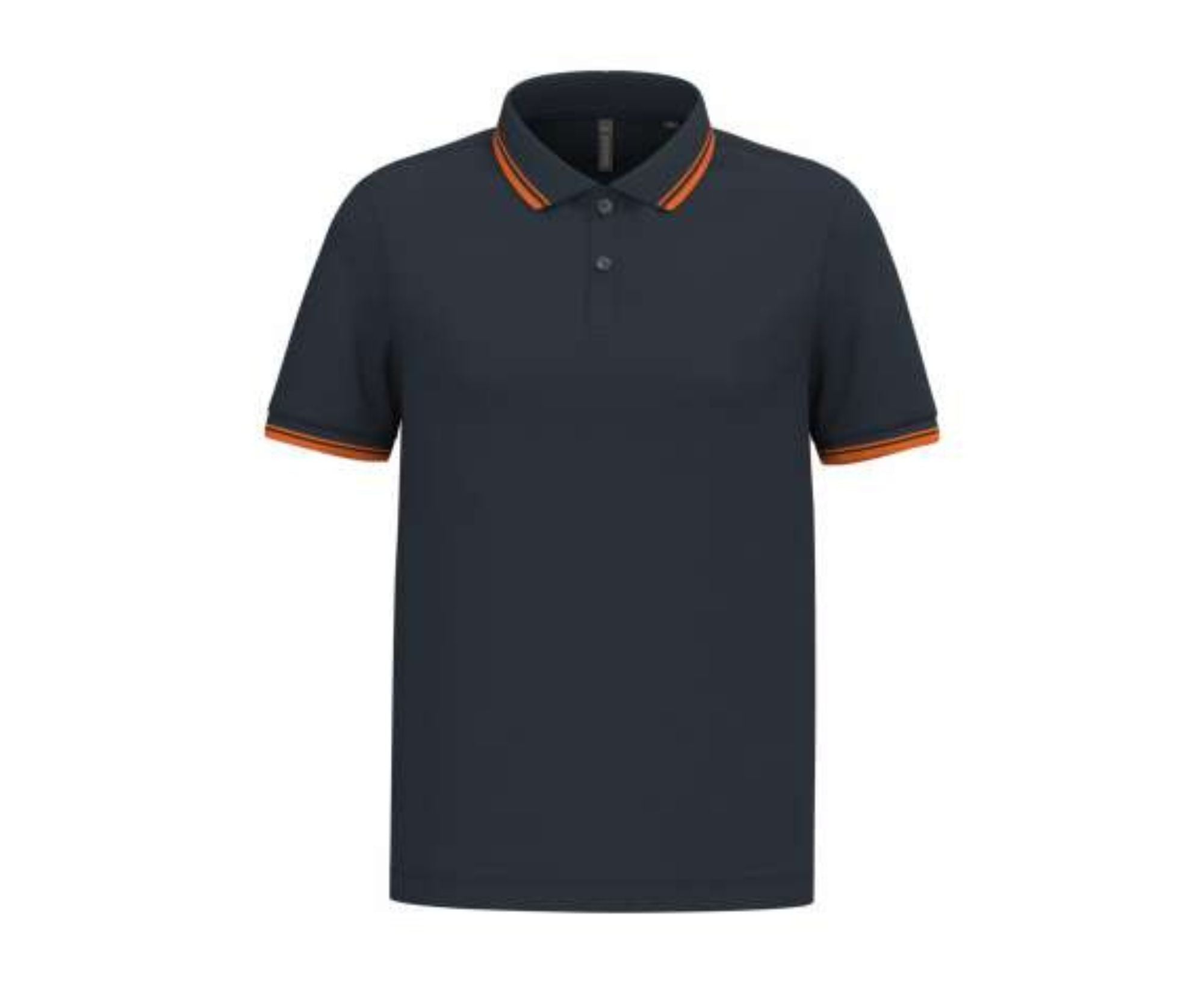 KA272 | Men's Short-Sleeved Polo Shirt Contrasting Piping Navy | Orange