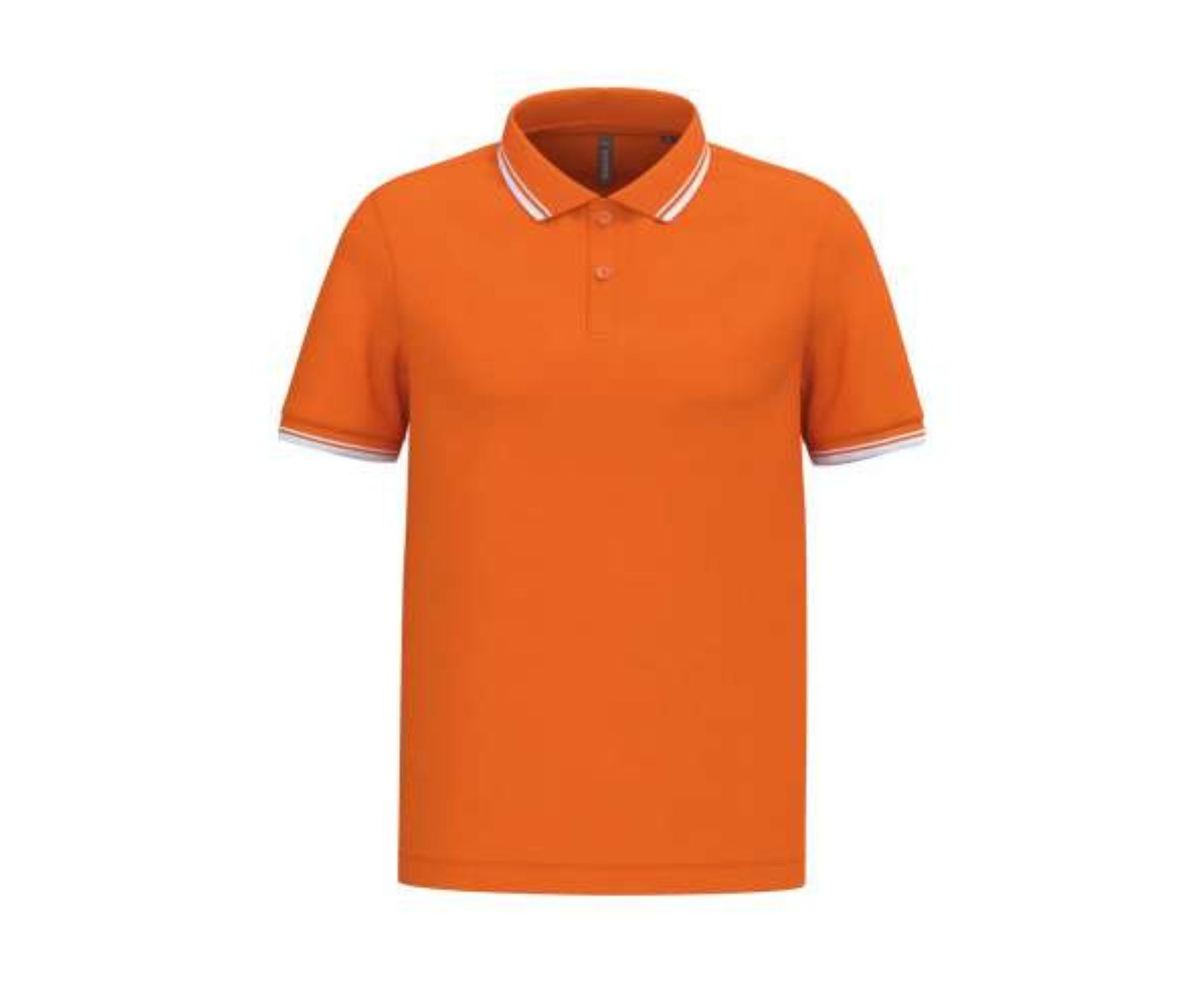KA272 | Men's Short-Sleeved Polo Shirt Contrasting Piping Orange | White